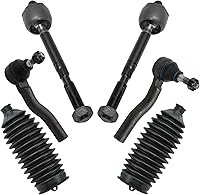 Vista 49 de TRQ Kit de dirección interior y exterior para lado del conductor y del pasajero delantero, con cremallera de dirección y fuelle de piñón compatible