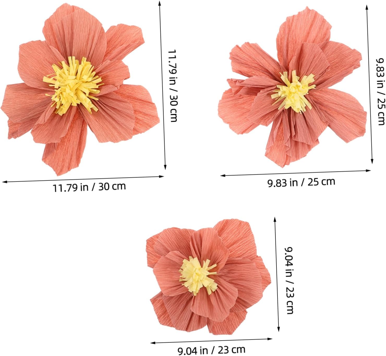 24pcs Crepe Paper Flower Wall Decor Wrinkle Paper Art Flowers for Wedding Shower Party Decorations Elegant Backdrop for Memorable Photography