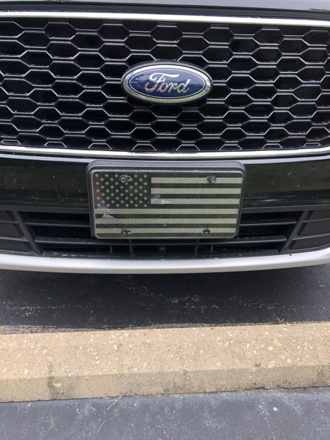 Brushed American Flag Decorative License Plate - 6"x12" Aluminum Novelty Tag for Front Bumper Display