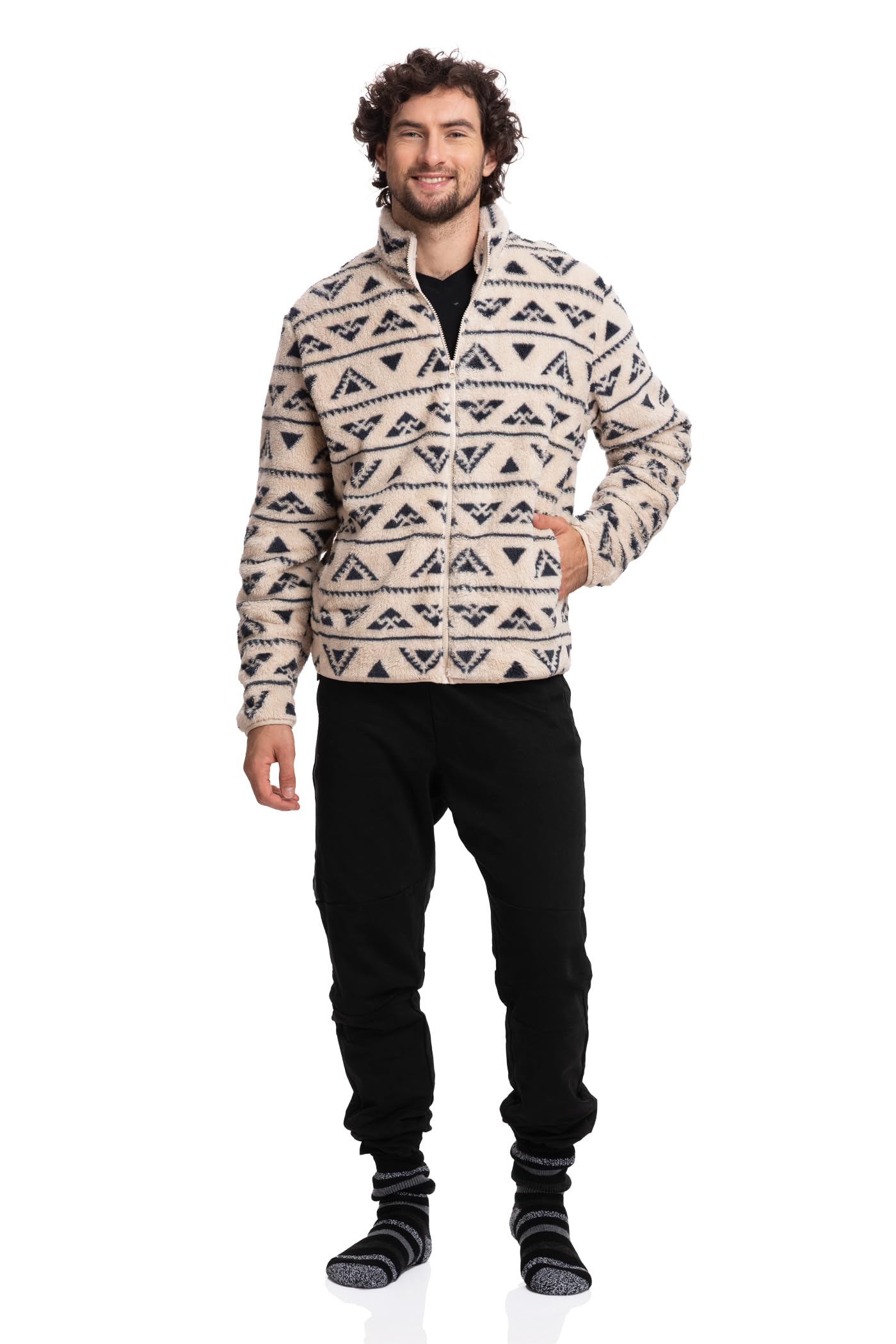 Mad Dog ConceptsMad Dog Men's Sherpa Jacket Ultimate Fuzzy Sweater for Men, Winter Coats, Mens Cold Weather Jackets, Print