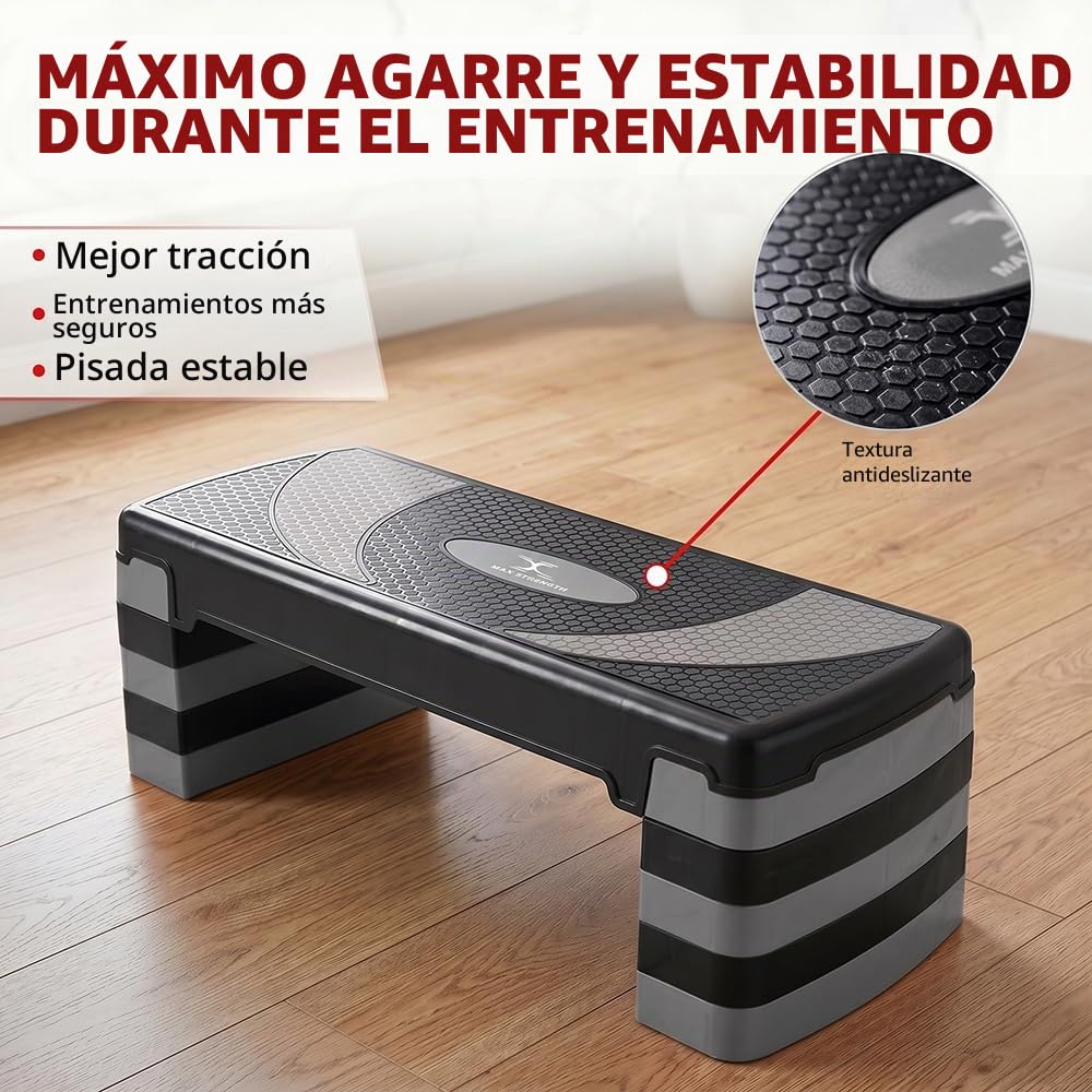 Ejercicio aeróbico paso a paso con 5 niveles ajustables para caminar, cardio, peso, yoga, ejercicio de fuerza, antideslizante para el hogar/gimnasio/oficina, entrenamiento