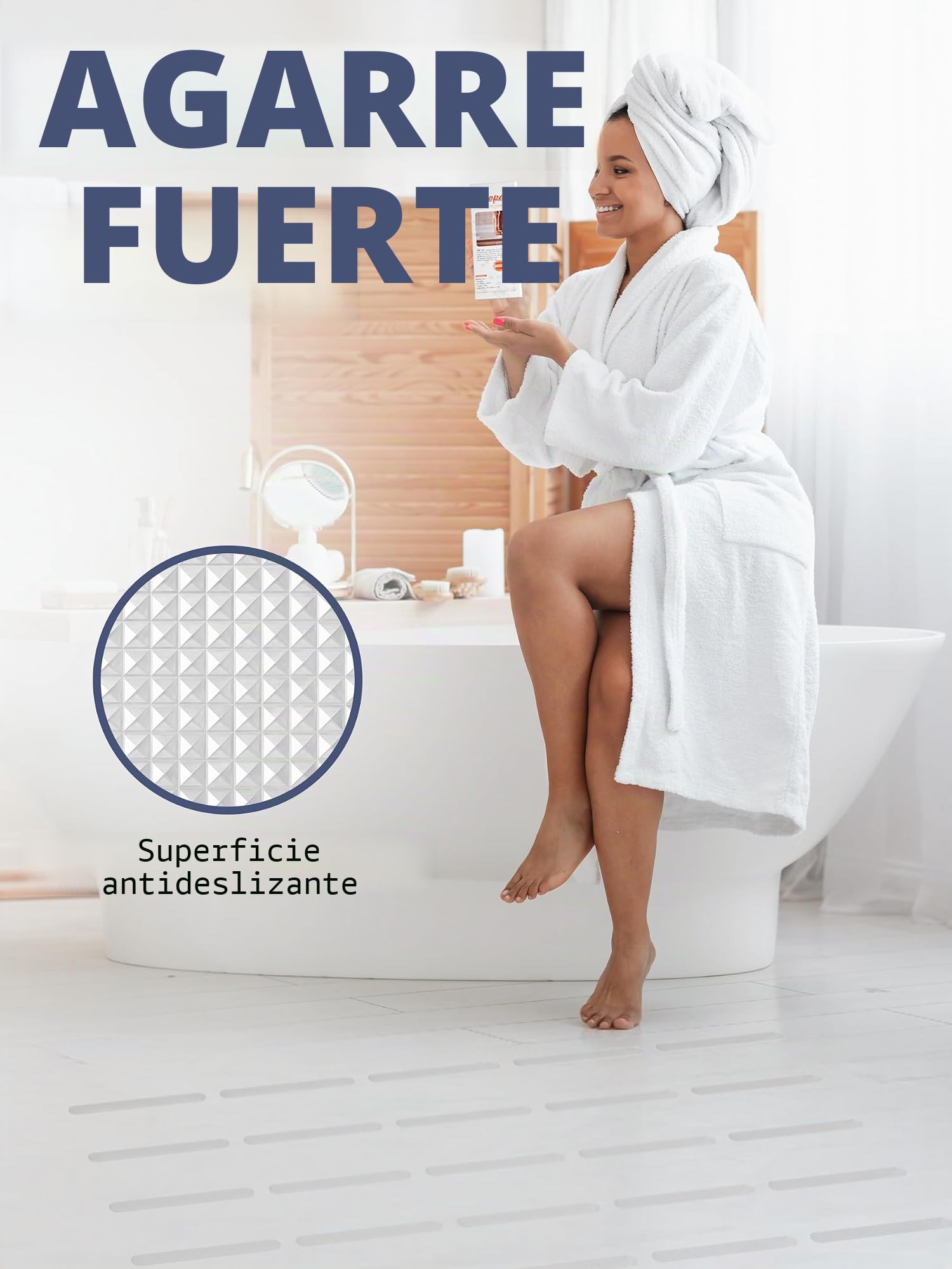 Secopad Calcomanías de Seguridad Antideslizantes para la Ducha con raspador (Transparente)