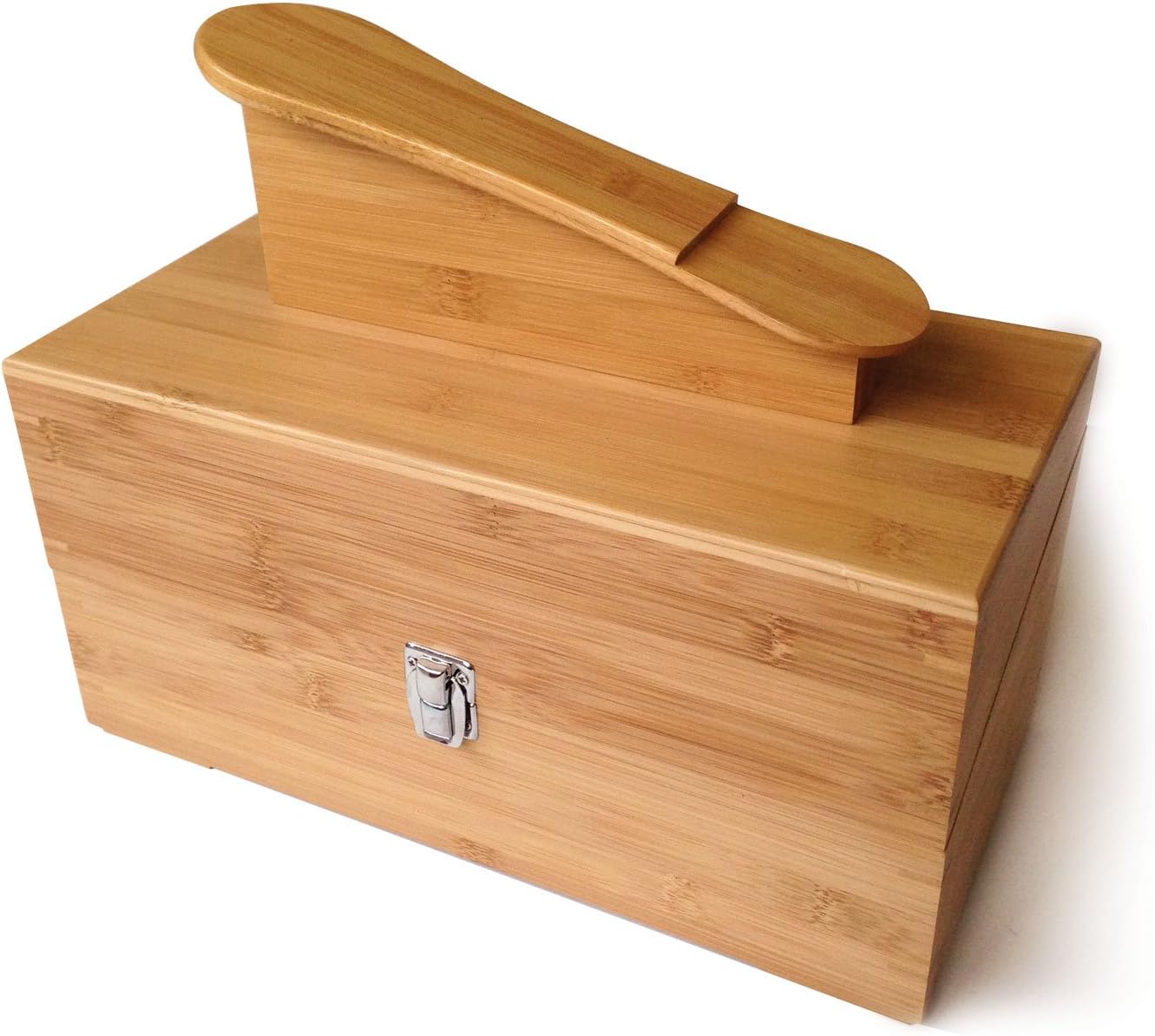 8196-Bamboo Hand-Crafted Shoe Shine Kit, Brown