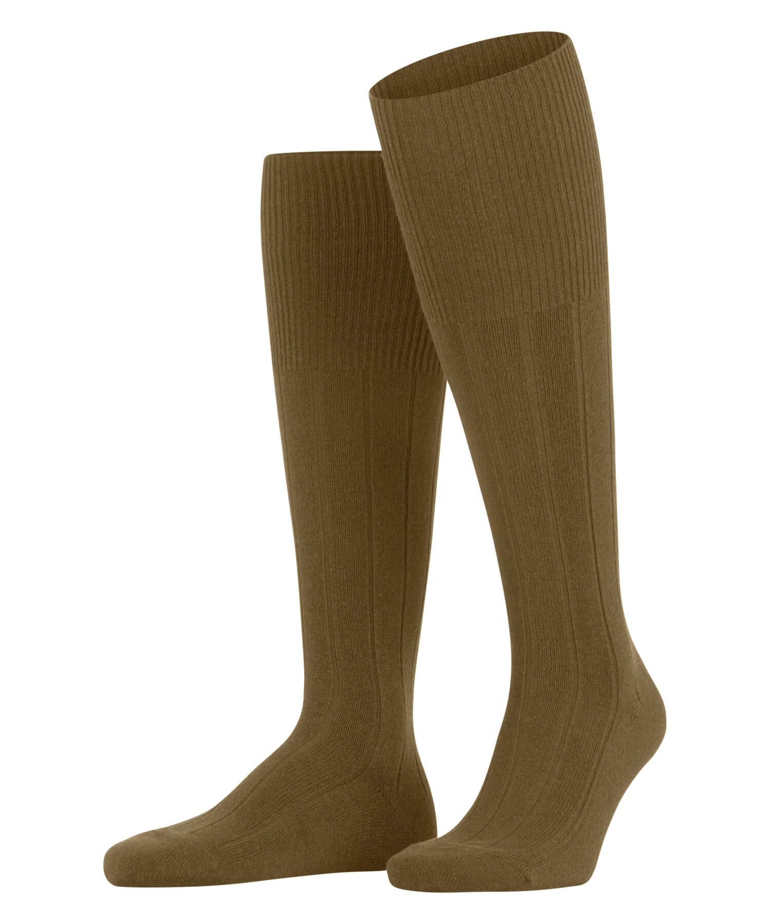 FALKE Men's Lhasa Rib M Kh Wolle Kaschmir Lang Einfarbig Knee High Socks, Yellow Old Brass 1220, 39-42