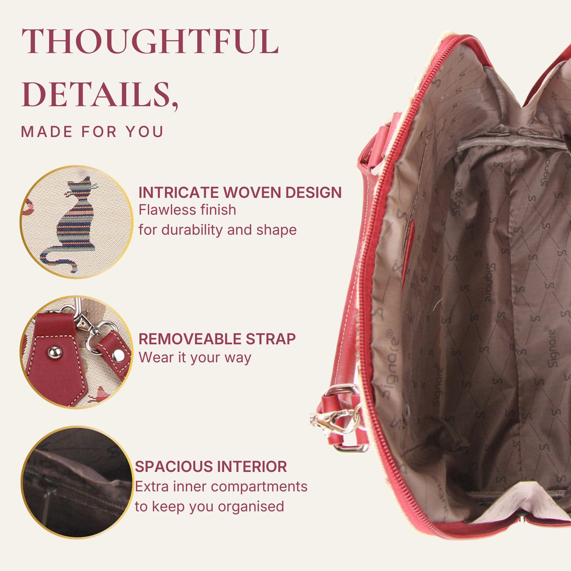 Tapisserie Siganre Sac à Main Femme, Sac D'épaule, Sac Porté épaule, Sac Bandoulière Femme avec des dessins d'oiseaux