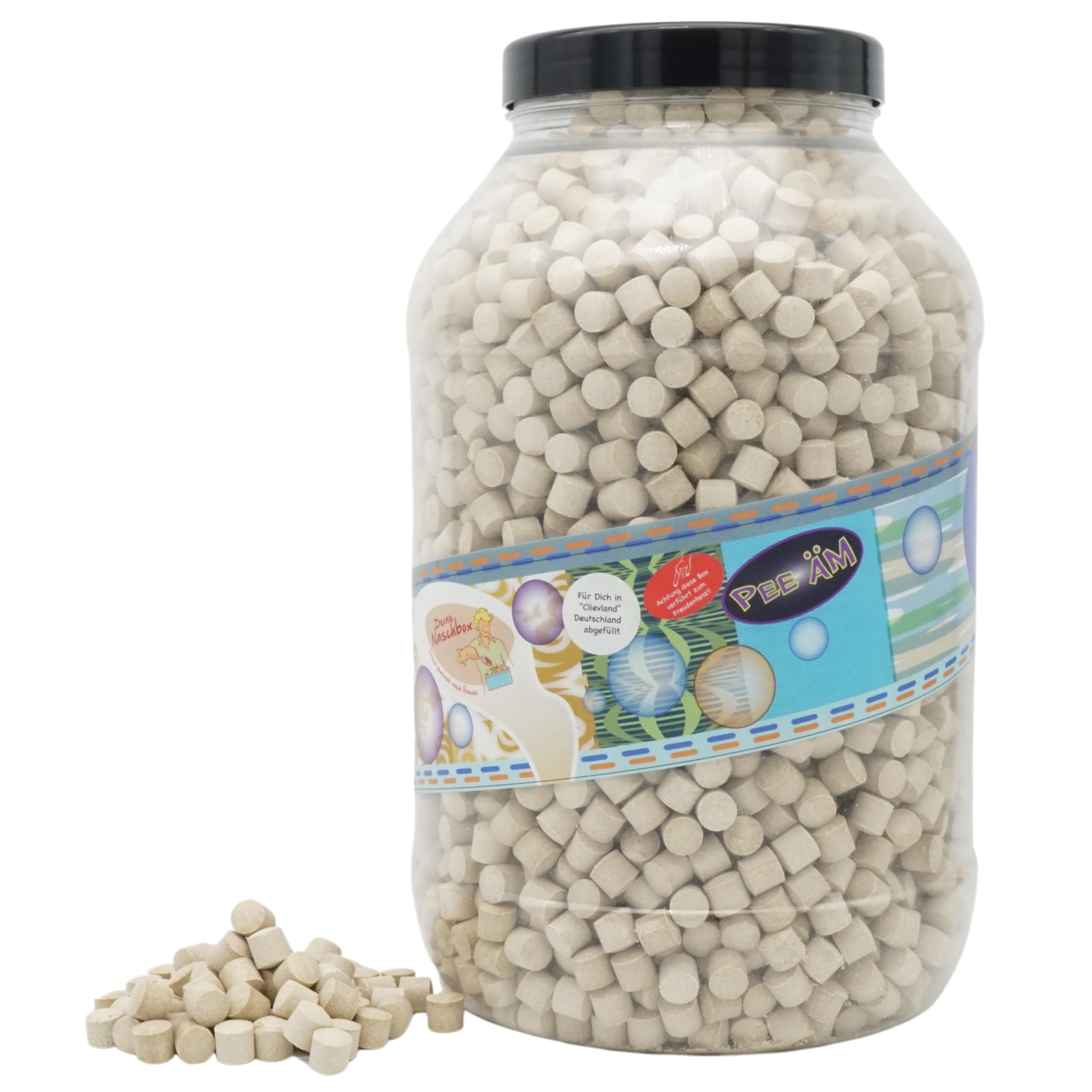Deine Naschbox | Süßholz Lakritz Pastillen | 3kg Mega Pot | XXL Großpackung für Party, Candybar & als Geschenk - Gelatinefrei - Salmiakpulver Zylinder