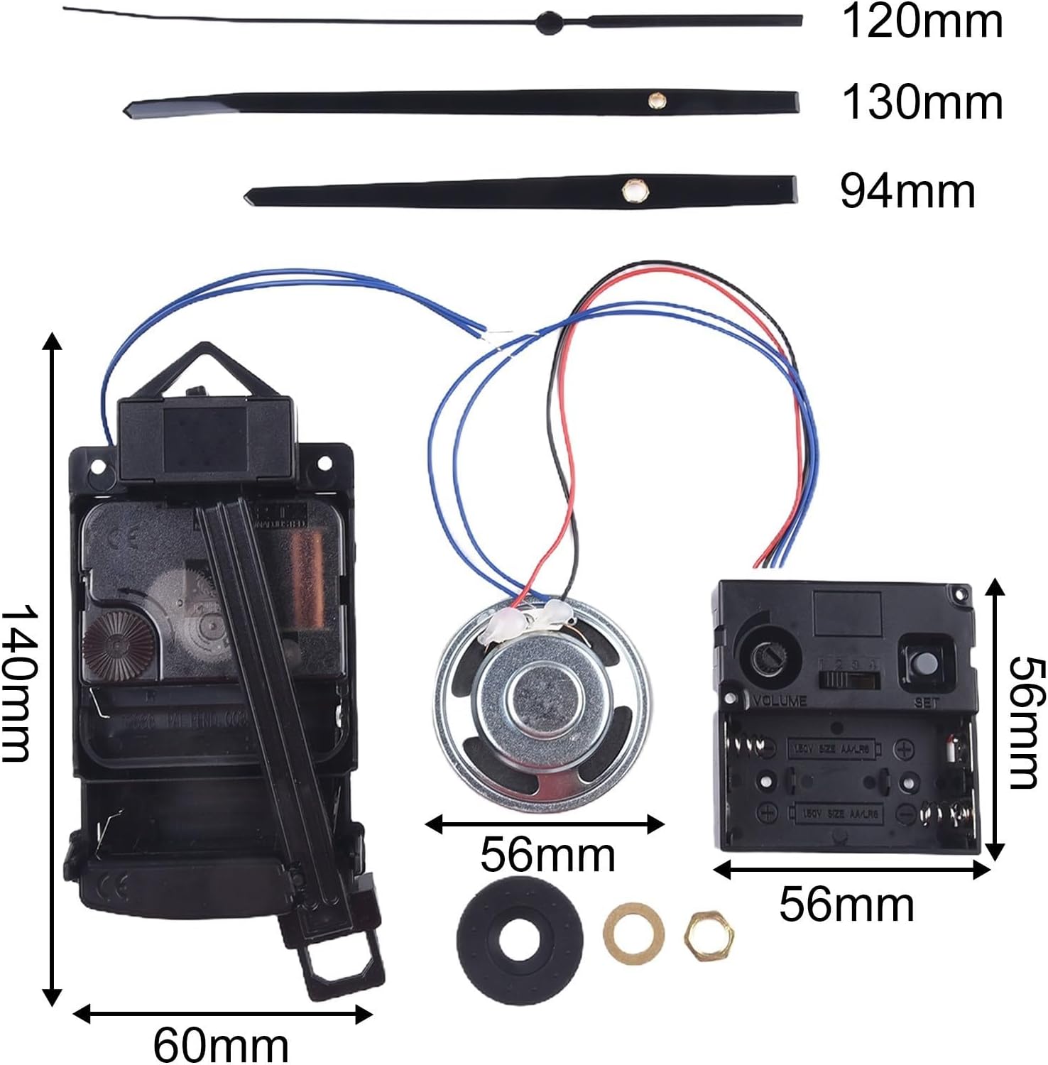 Pendulum Clock Movement, Clock Mechanism Replacement, Battery Powered Pendulum Clock Movement With Melodious Chiming, DIY Accessory Kit, Clock Parts