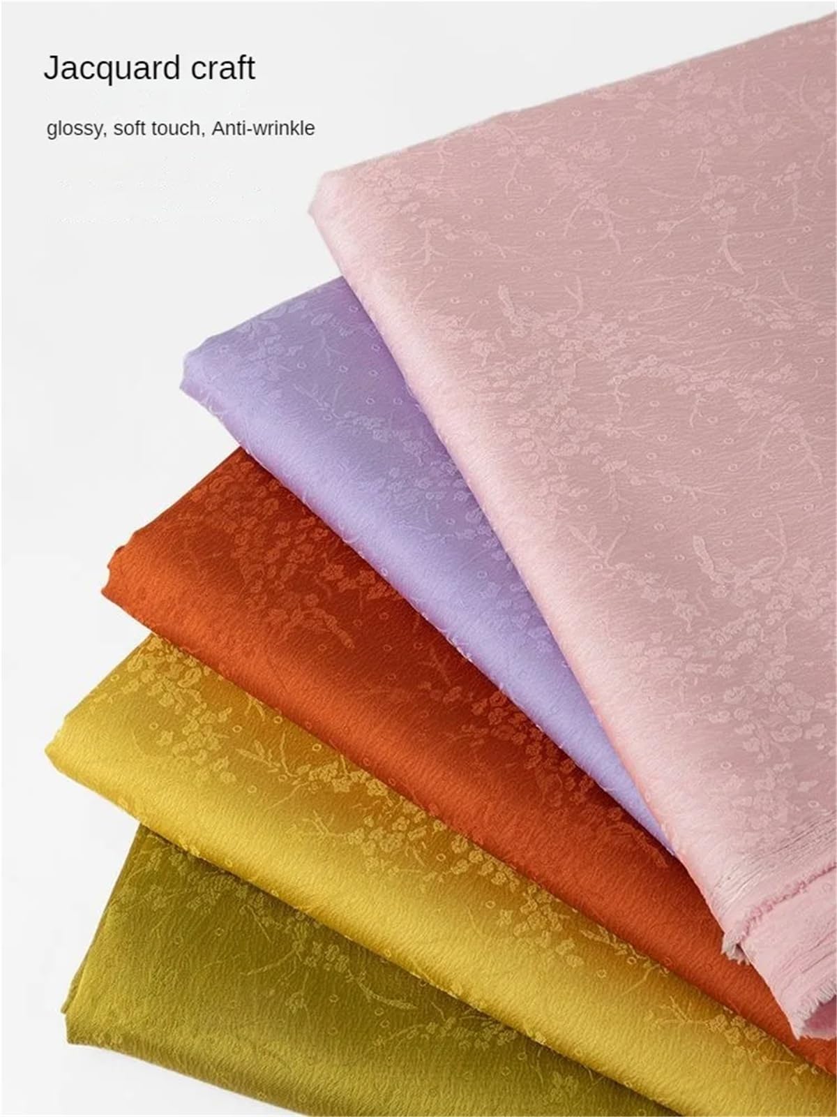 Polyester-Chiffon, Jacquardstoff mit Blumenmuster, 100 cm x 150(Orange)