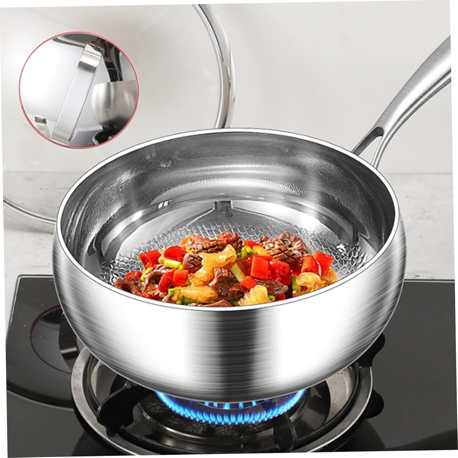 Titanium Frying Pan 10 Inch Non Stick Titanium Skillet with 0 Coating & Hammered Design Safe Cookware for Induction Gas & Electric Stoves Frying Pan Skillet Pa