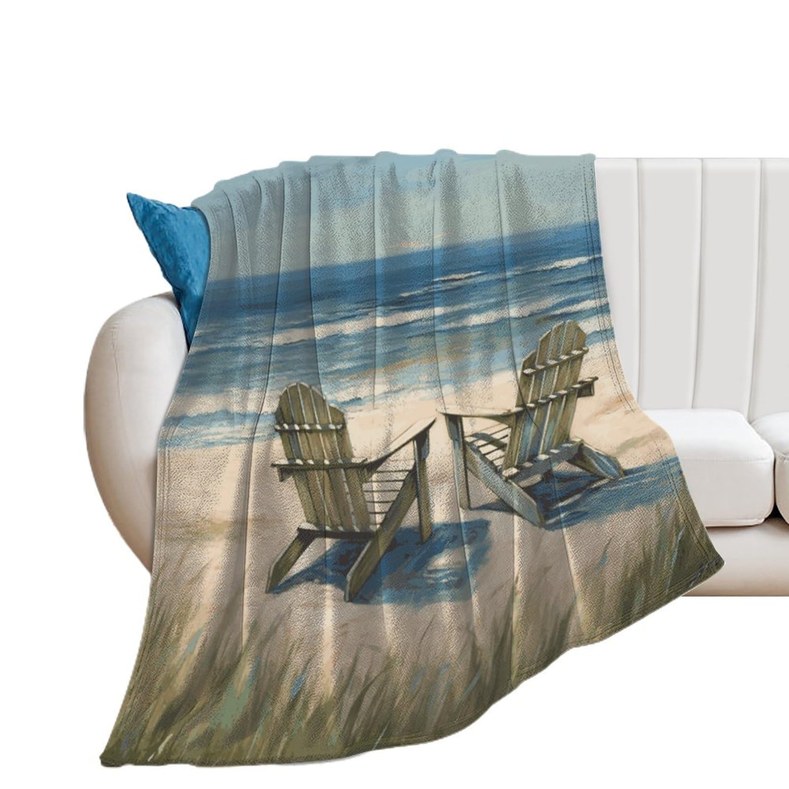Couverture de lit décorative douce de haute qualité motif plage
