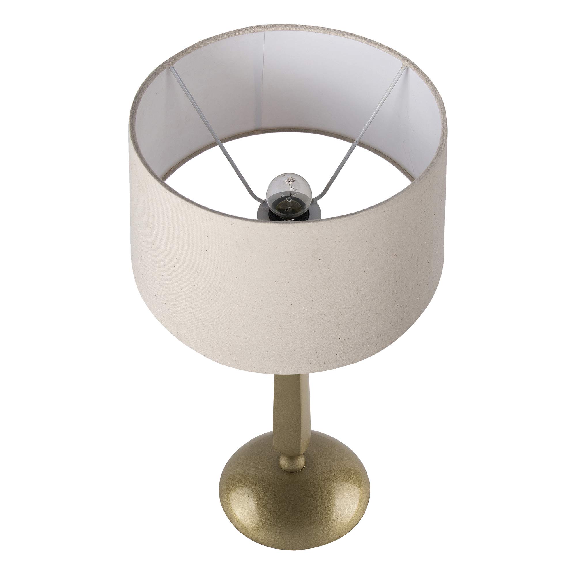 Homesake® Classic Cubist Gold Brushed Lamp with Beige Shade - Image 3 thumbnail