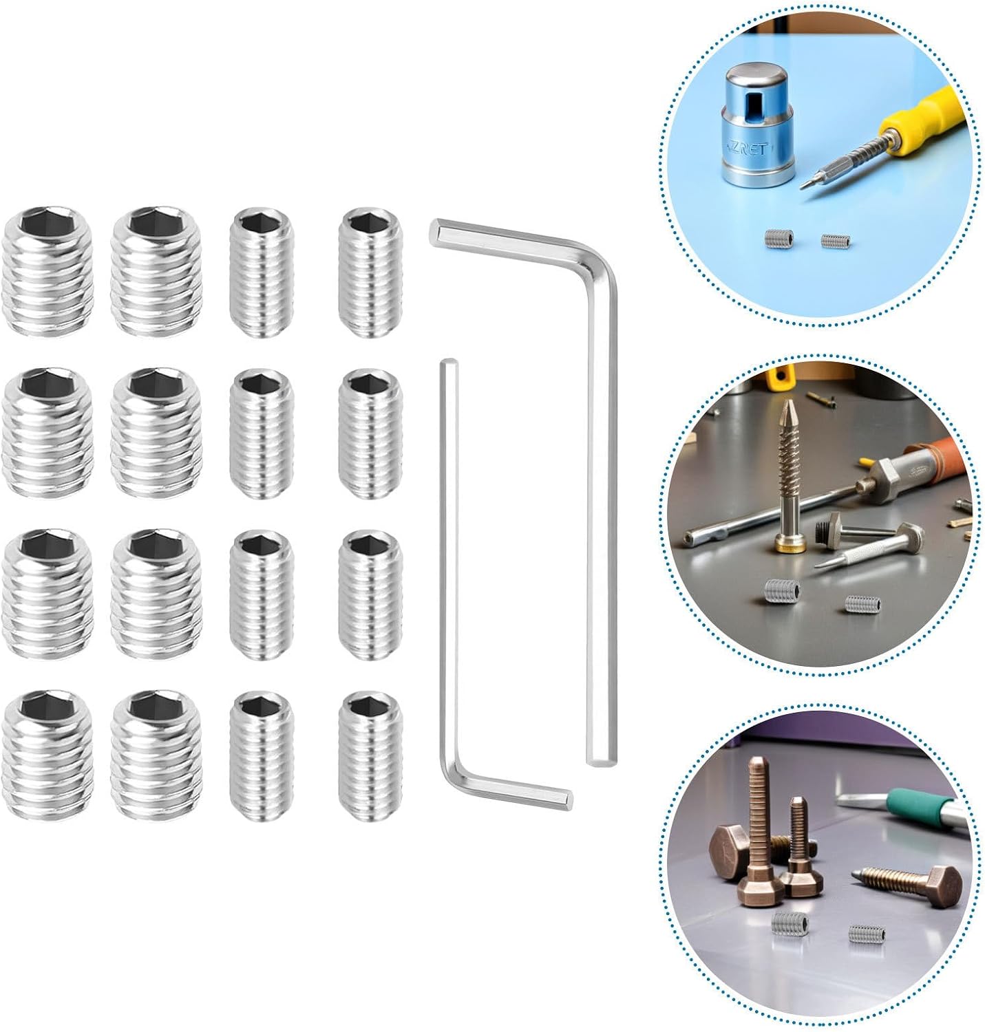 Unomor Refrigerator Door Handle Screw with Tool Set, 18pcs W11366418