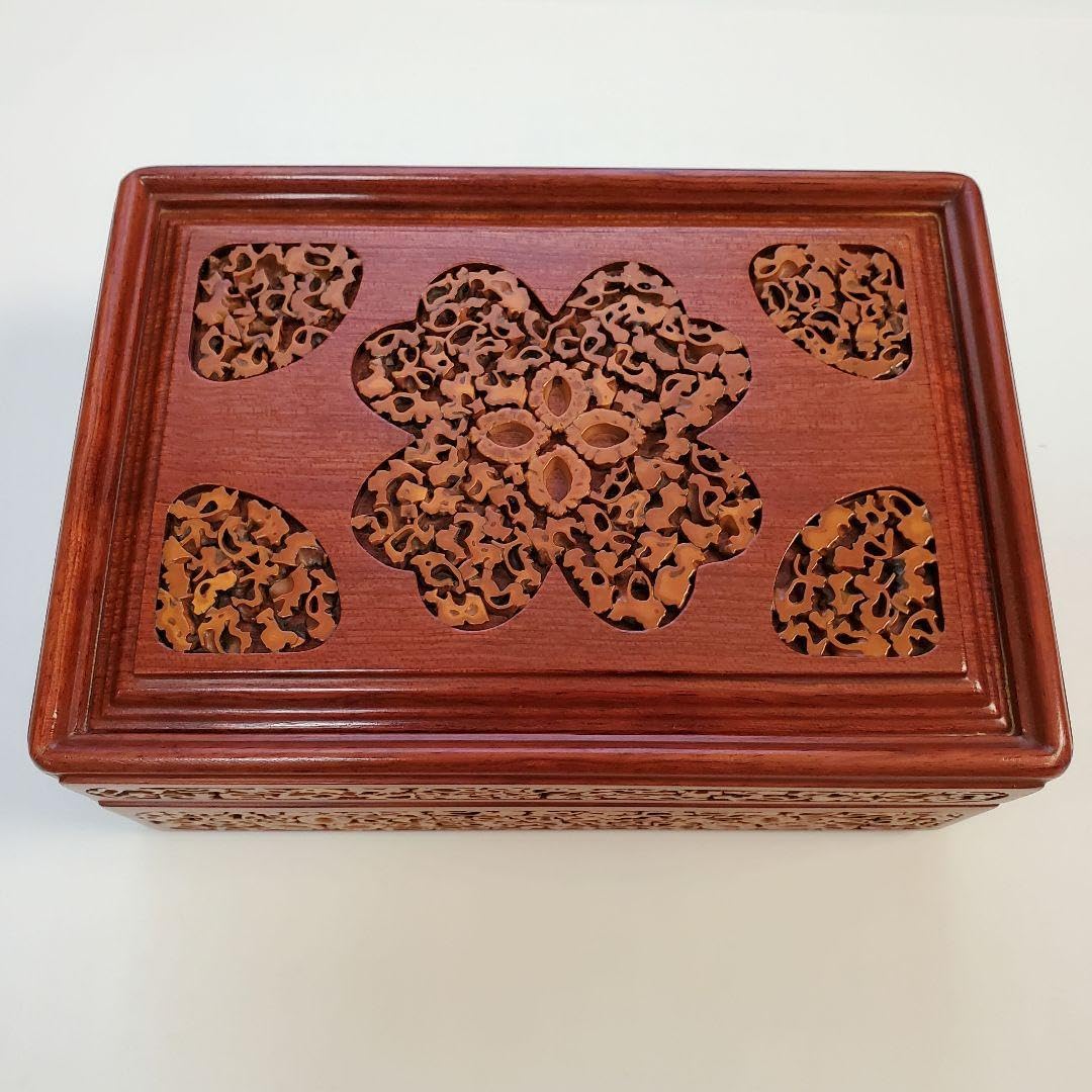 小物入れ 木箱 中国工芸品 アンティーク 木製 伝統工芸 民芸品 引出し