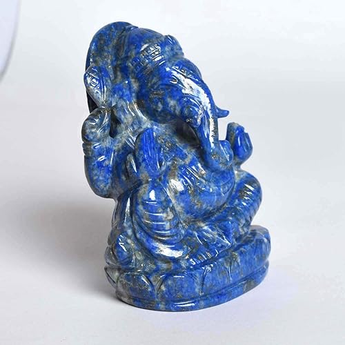 Miniatura 4 de Estatua de Ganesha de lapislázuli aproximadamente 750.00 Ct Dios Ganesh, estatua de Ganpati, ídolo del Señor Ganesha - Artículo de regalo Showpiece,