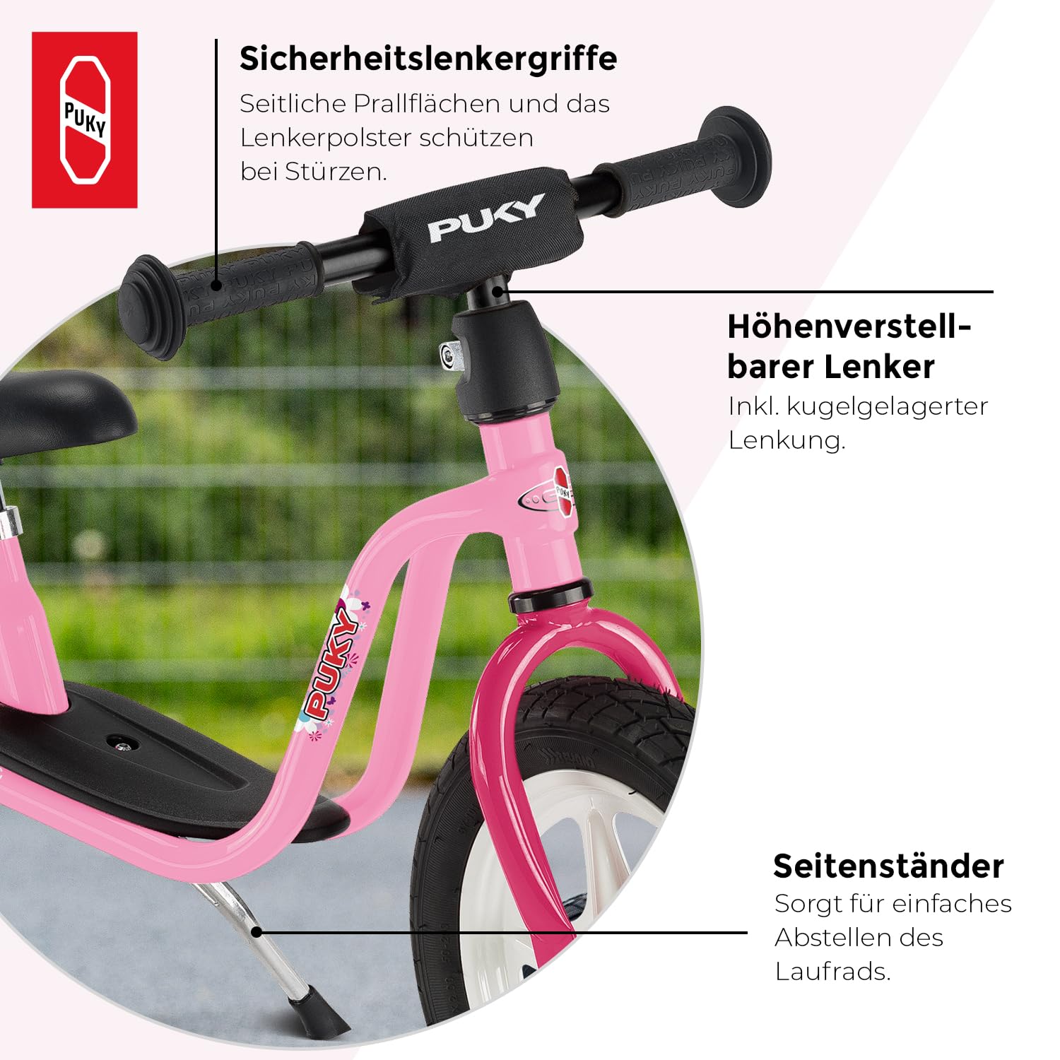PUKY LR 1L Laufrad | Optimale Ergonomie | 12,5" Luftbereifung | Höchste Sicherheitsstandards | Stabiler Stahlrahmen | Inkl. Seitenständer | Max. 25kg Nutzlast | Ab 2 ½ Jahren