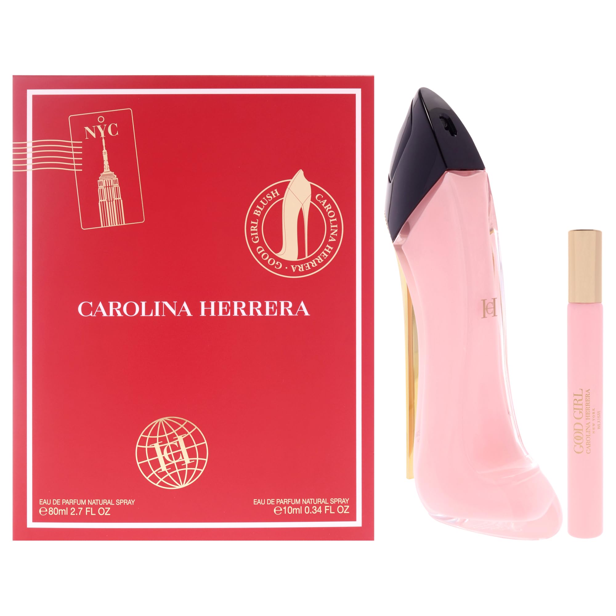 Good Girl Blush by Carolina Herrera for Women - 2 Pc Gift Set 2.7oz EDP Spray, 0.33oz EDP Spray (Mini)