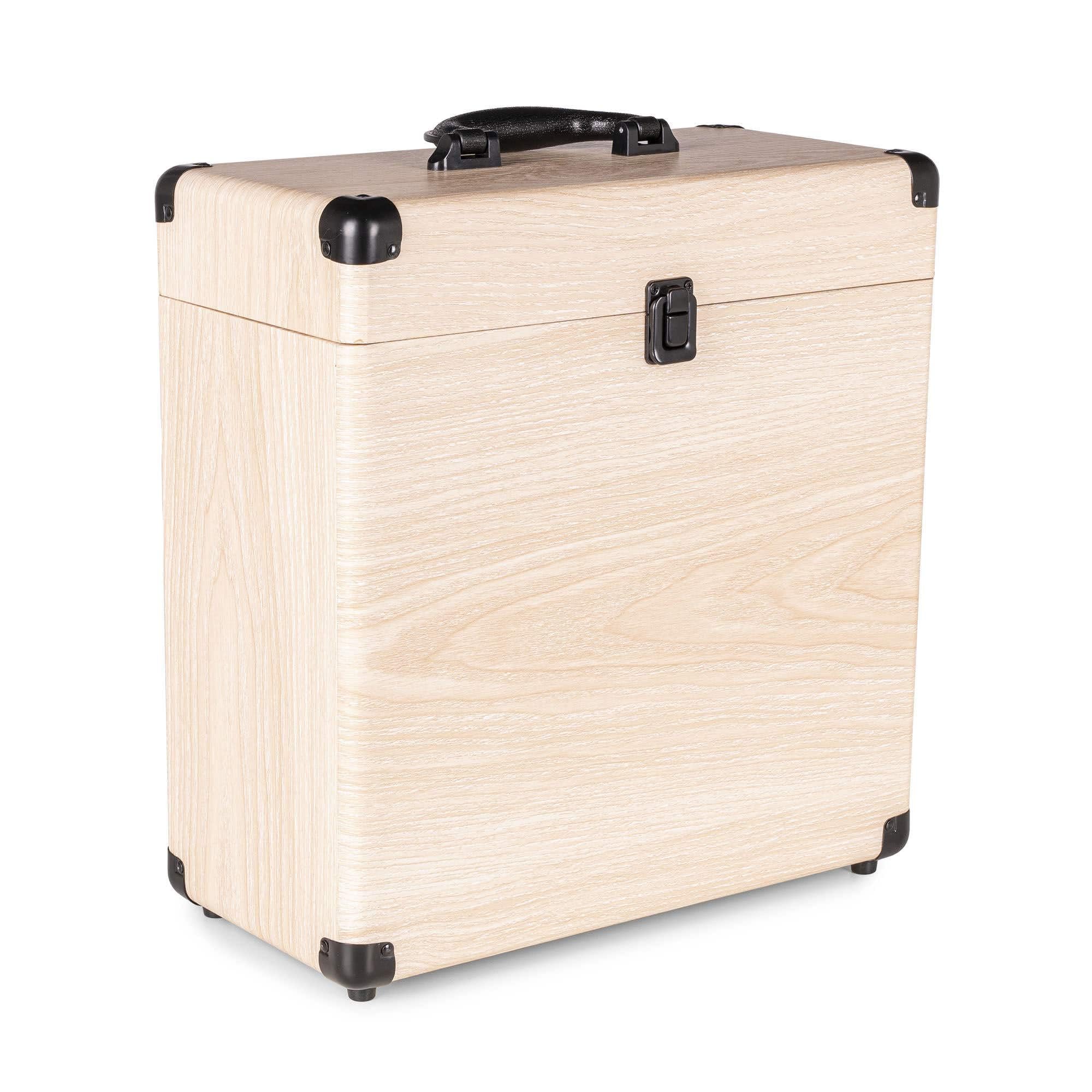 Pack Audizio RP116LW Platine Vinyle Bluetooth in/Out Haut-Parleurs Intégrés 3 Vitesses avec Audizio RC32 Valise Frêne, Design Assorti, Idéal pour Coin Musique, Déco Rétro ou Collection
