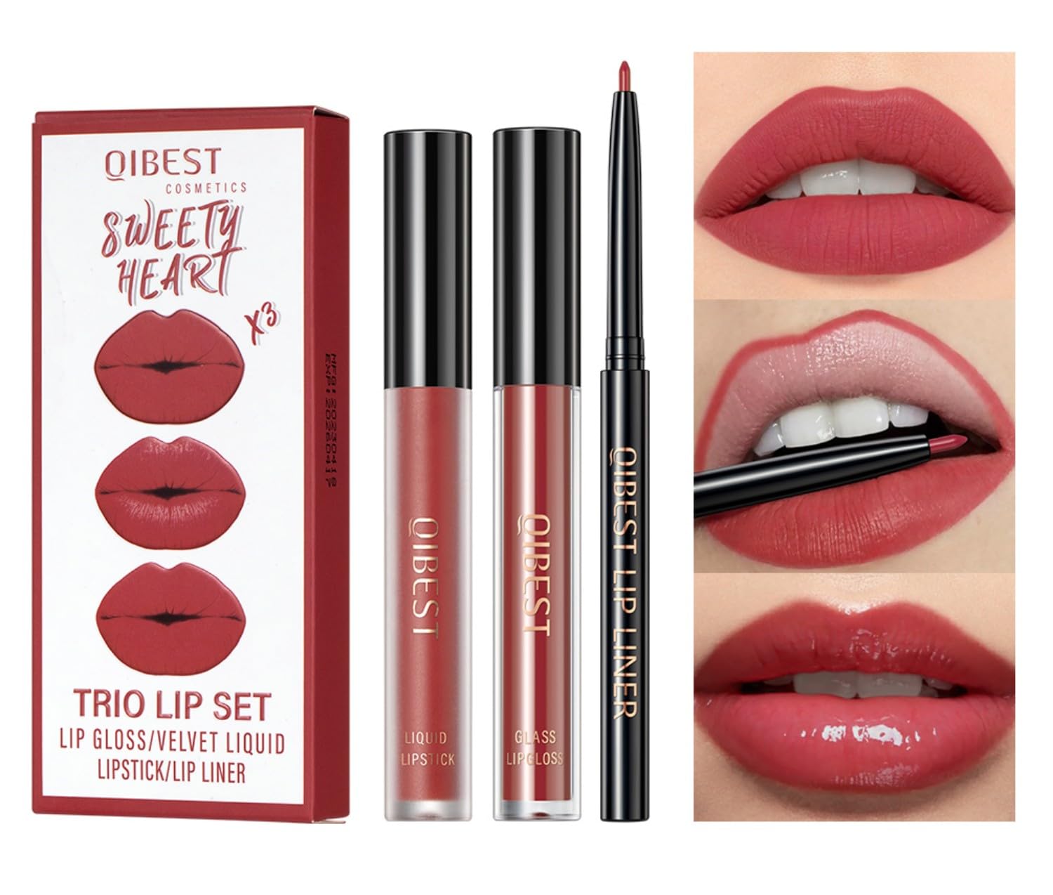 MAEPEOR All In One Lip Kit 3 In 1 Smooth Lipliner Lipgloss and Lipstick Set with Matte Velvet Liquid Lipstick Hydrating Moisturizing Lip Gloss and