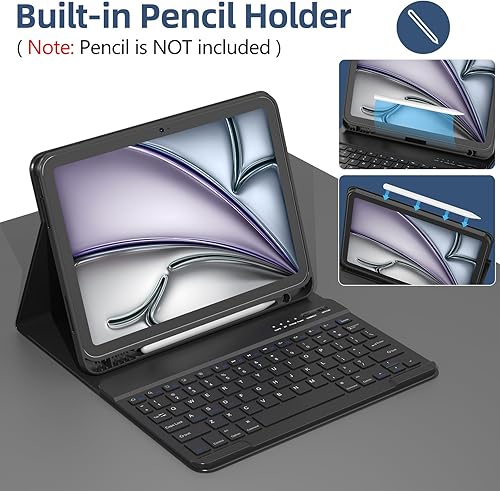 Miniatura 4 de KBCASE Funda para iPad Air de 11 pulgadas (M3M2) 20252024 con teclado, funda de teclado para iPad Air 54 generaciónpara iPad Pro 11 2018, funda de