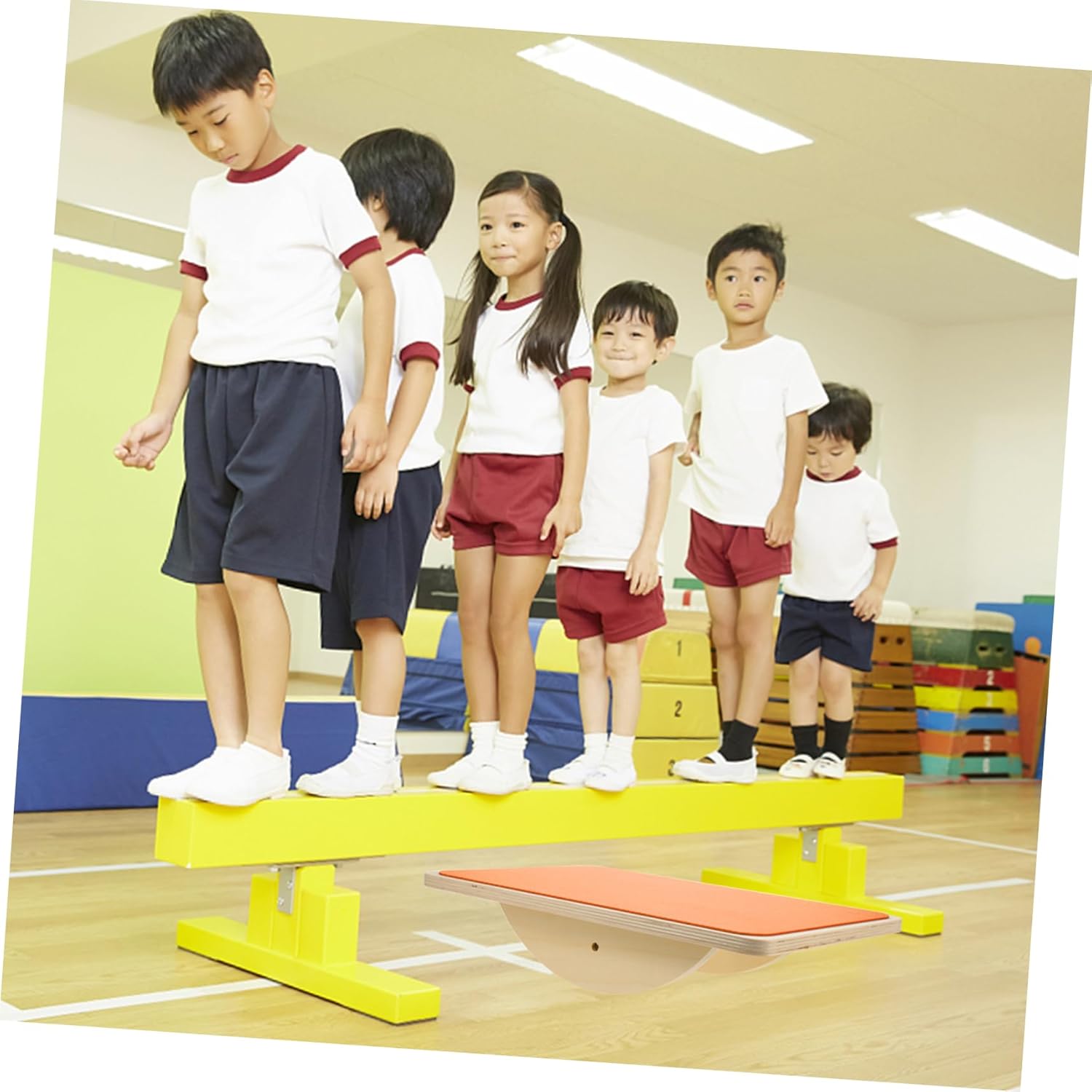 Balance Plate Wooden Seesaw for Balance Training Equipment for Ages Bright Color Design to Stimulate Coordination and Endurance for Indoor and