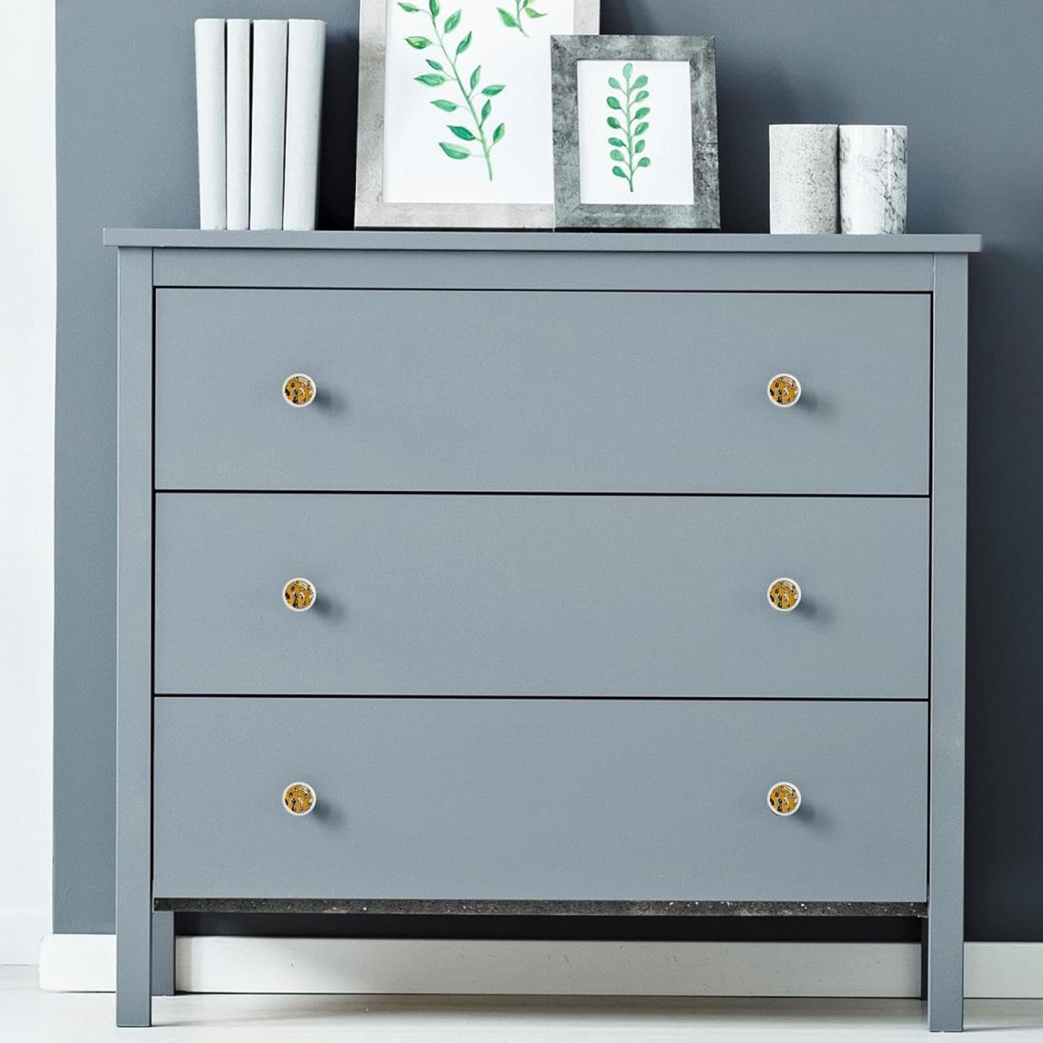 Black Dogs (2) Pattern Drawer Knobs, Sturdy Furniture Knobs for Cupboard Wardrobe Dresser