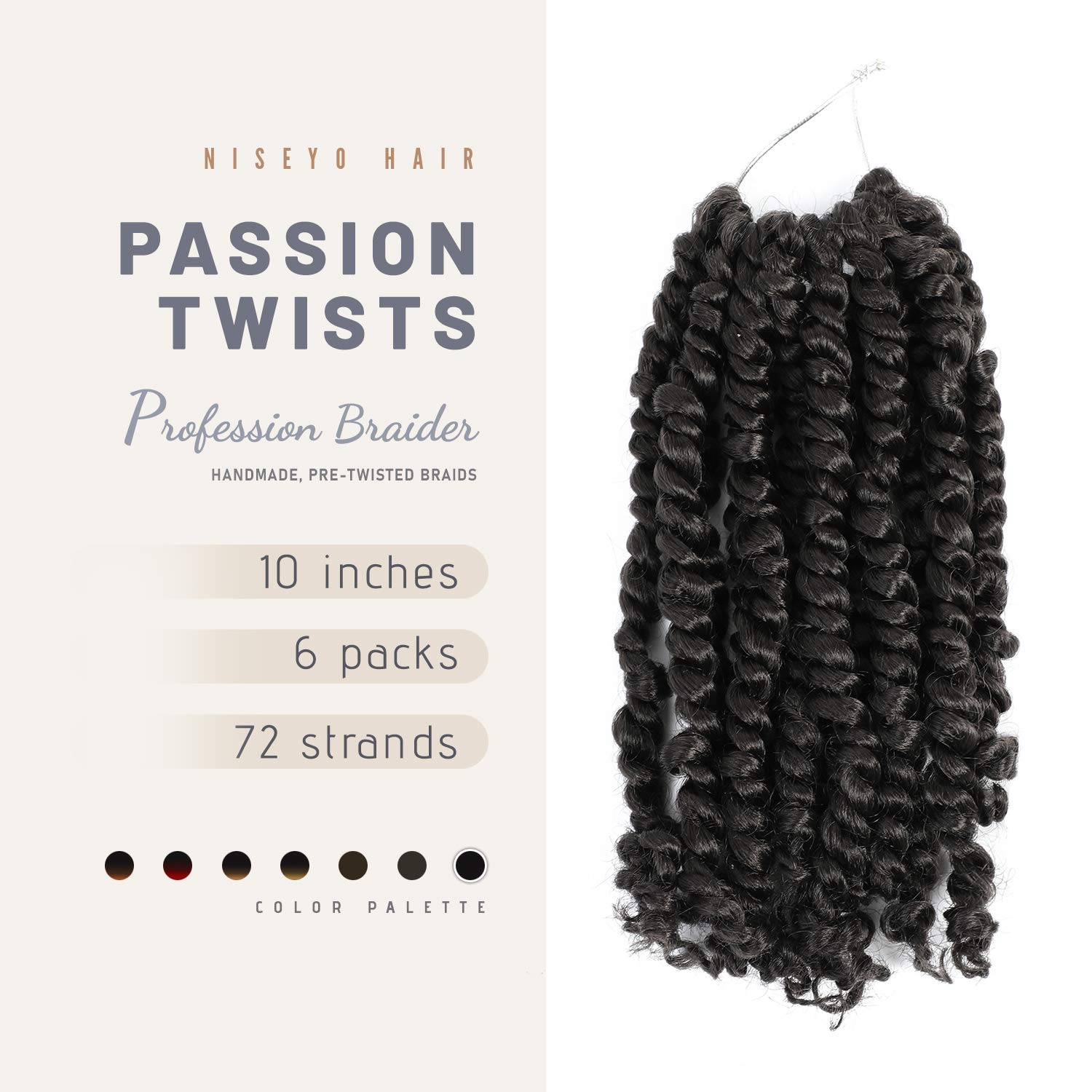 Buy 10 Inch Passion Twist Crochet Hair 6 Packs Pre Twisted Passion Twist Hair Pre Looped Braids For Black Women Hair Extensions 10 Inch Pack Of 6 1b Online In Indonesia B08k7p765f