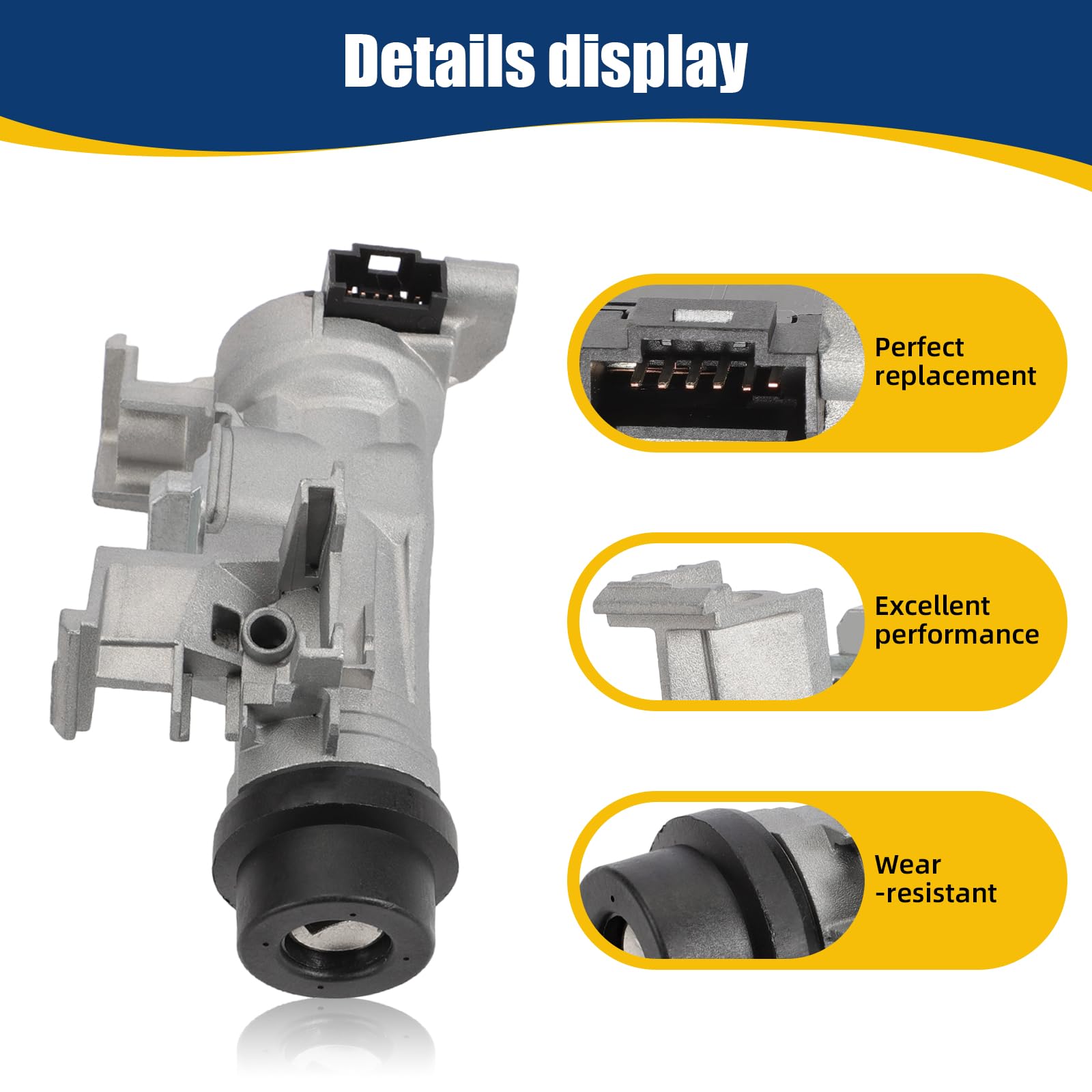 Interruptor de encendido + 1 llave de control remoto para A3 Q3 TT Seat Altea León Beetle Golf 5 Bloqueo de dirección Carcasa de bloqueo de dirección 1K0905851B 1K0905865