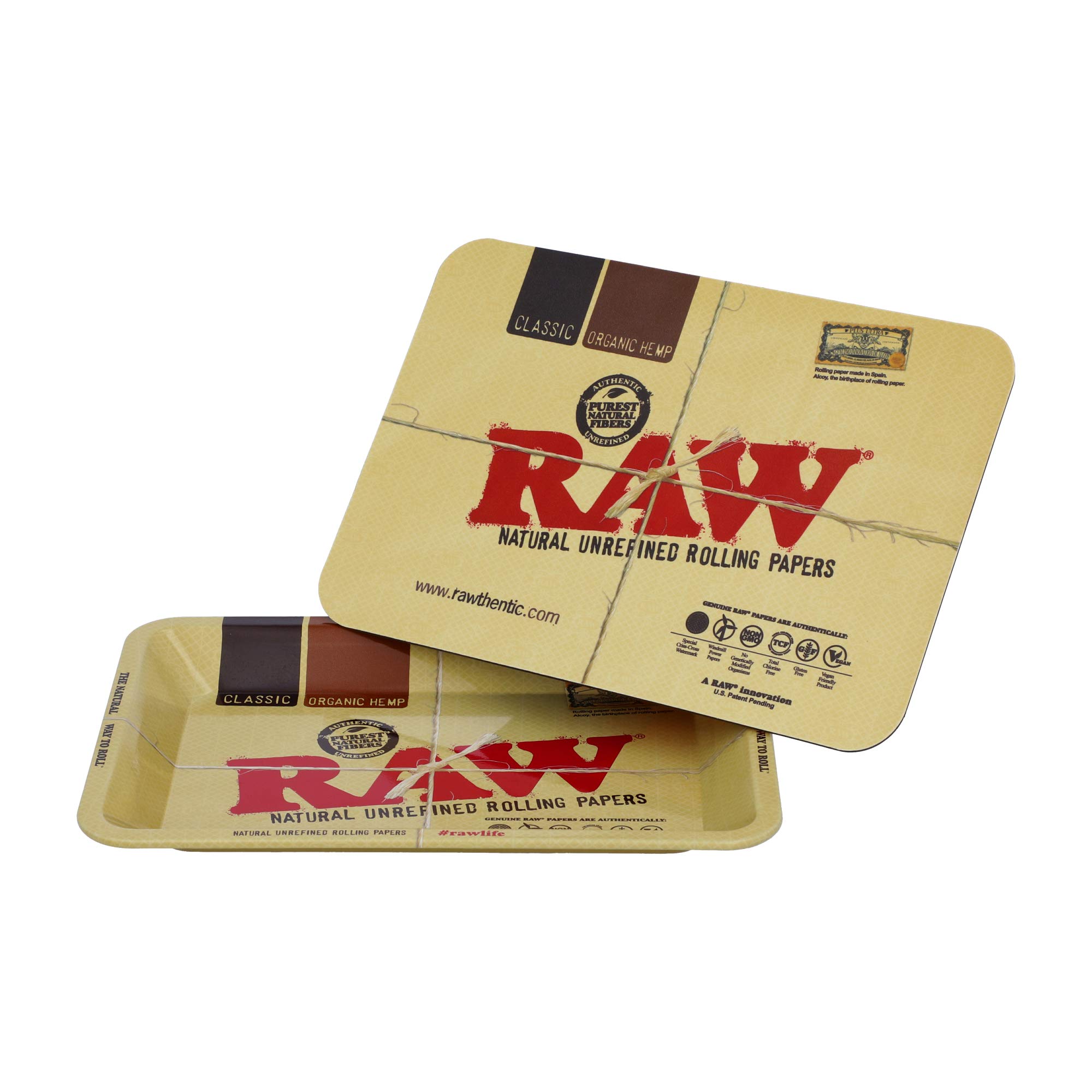 RAW Bundle Classic Rolltablett Mini Mit Magnetischer Abdeckung – Praktisches Tablett Fürs Rollen, Maße 17,8x12,7x3,8 Cm