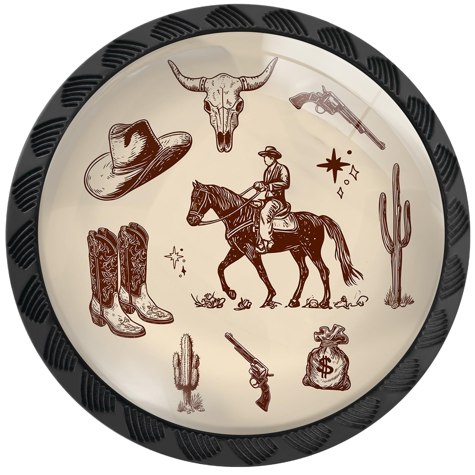 Artinhand 12 Pack Western Cowboy Cabinet Knobs for Kitchen Bathroom