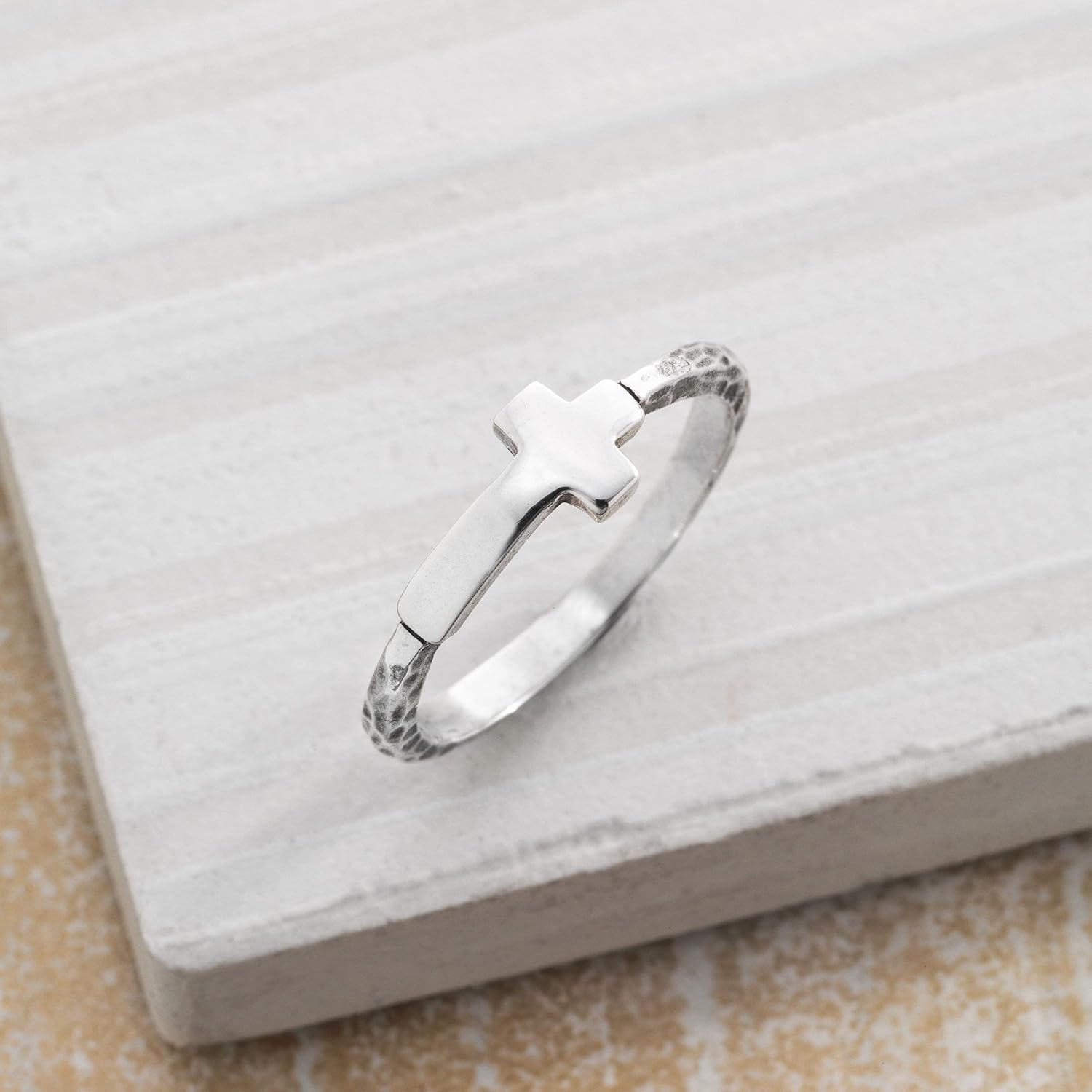 Silpada 'Simplex Cross' Horizontal Cross Textured Ring in Sterling Silver