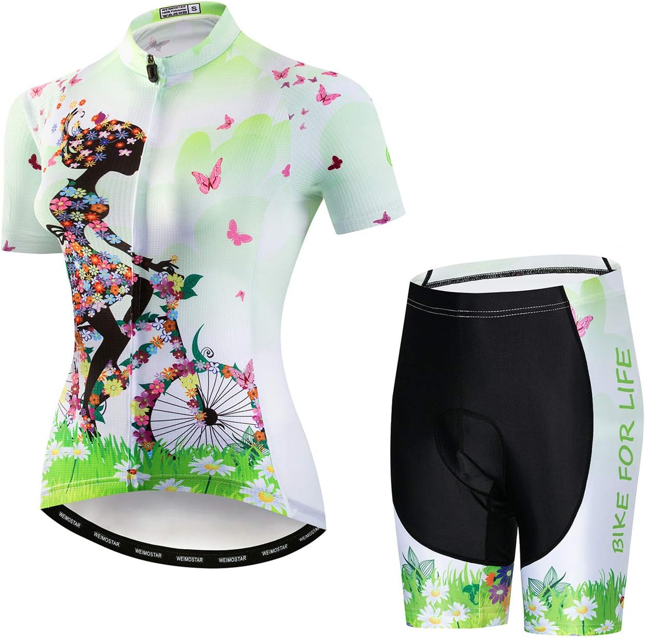Hotlion Women's Cycling Jersey Set Short Sleeve Bike Clothing with Pocket