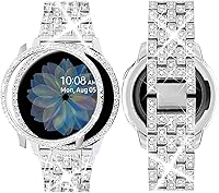 Vista 18 de SUPOIX - Correa con estuche compatible para Samsung Galaxy Watch 8/7/6 de 40 mm y 44 mm, correa de repuesto con brillo para mujer de 20 mm