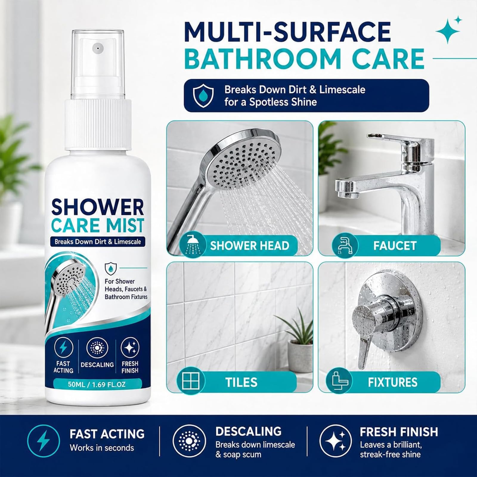 Spray anticalcare ad azione rapida per doccia (3pcs)