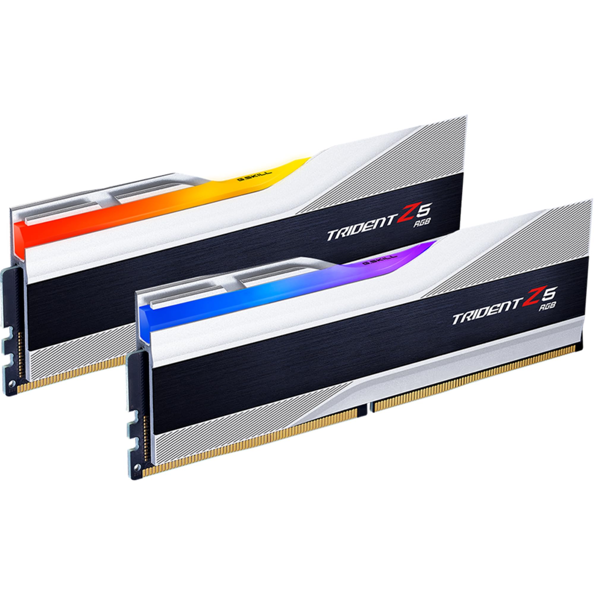 G.SKILL Trident Z5 RGB Series (Intel XMP 3.0) DDR5 RAM 64GB (2x32GB) 6000MT/s CL30-40-40-96 1.40V Desktop Computer Memory UDIMM - Metallic Silver (F5-6000J3040G32GX2-TZ5RS)
