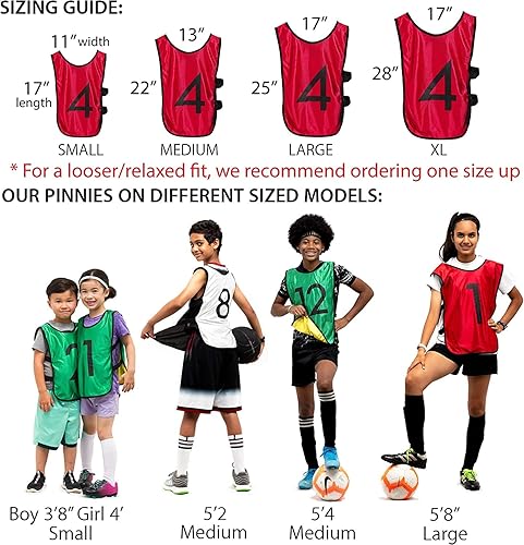 Miniatura 4 de Pinnies - Reversible Numbered Practice Vest for Soccer, Basketball Games Tryouts Leagues