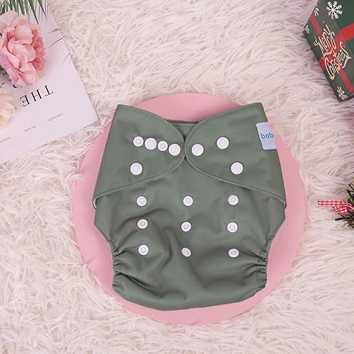 Vista 7 de babygoal Pañal de tela reutilizable con inserto para bebés niños y niñas de 8-35 libras, pañal ajustable y lavable NK-NKD52-B Gris-oscuro