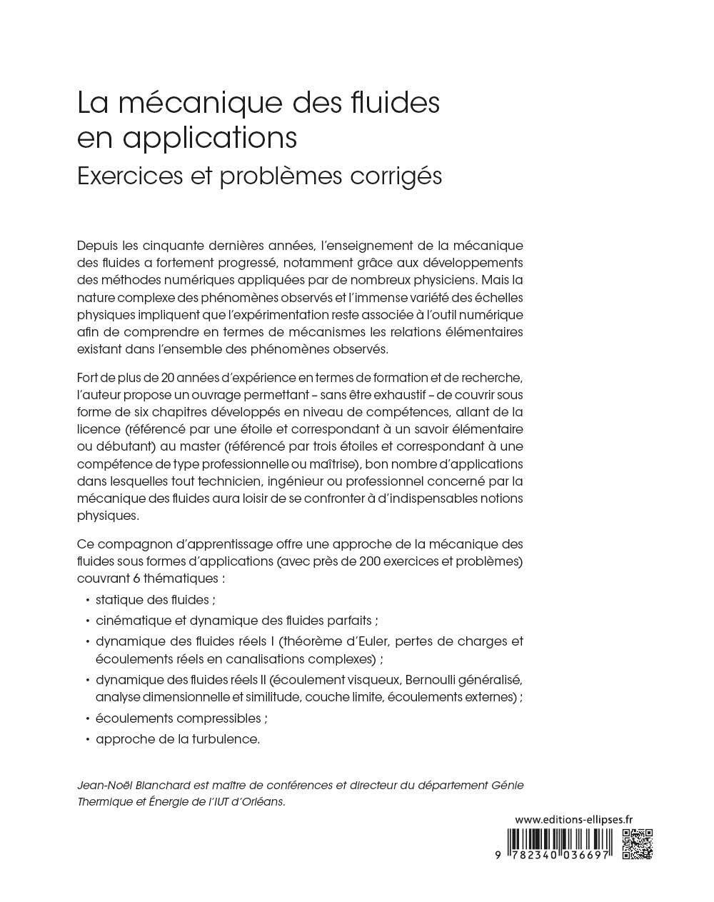 La mécanique des fluides en applications: Exercices et problèmes corrigés