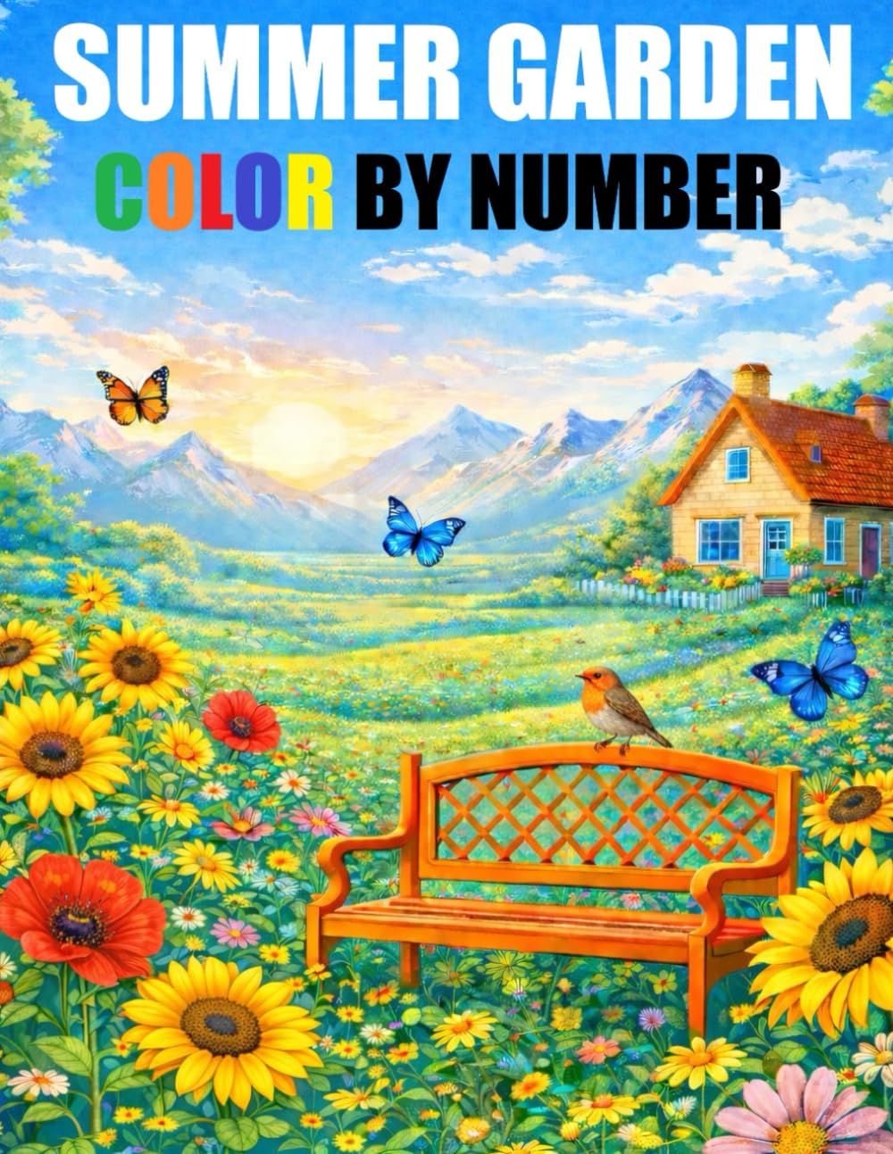 Summer Garden Color By Number Coloring Book: Large Print Summer Season Coloring For Adults, Seniors and Kids | Animals, Flowers, Plants and More