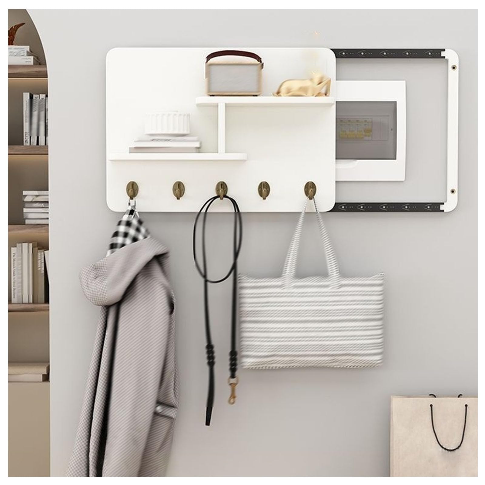 Cubierta Caja Fusibles, Tapa de Caja Eléctrica Decorativa, Ocultación de Medidor Decorativa, Cubierta de Panel Eléctrico Decorativa, Ideal para Hogar y Oficina(Size:19.7x15.7in,Color:Blanco)