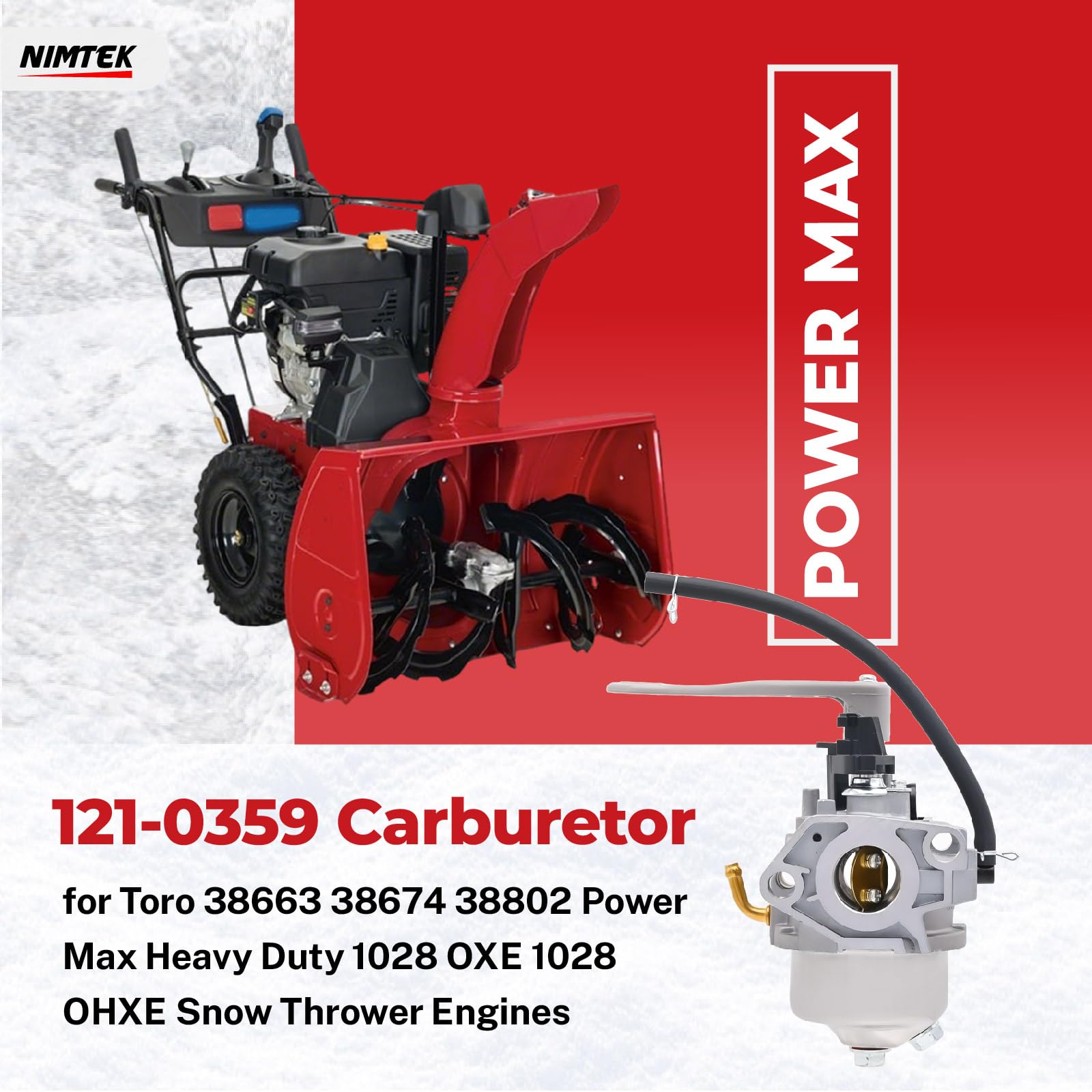 Amazon.com: NIMTEK 121-0359 Carburetor for Toro 38663 38674 38802