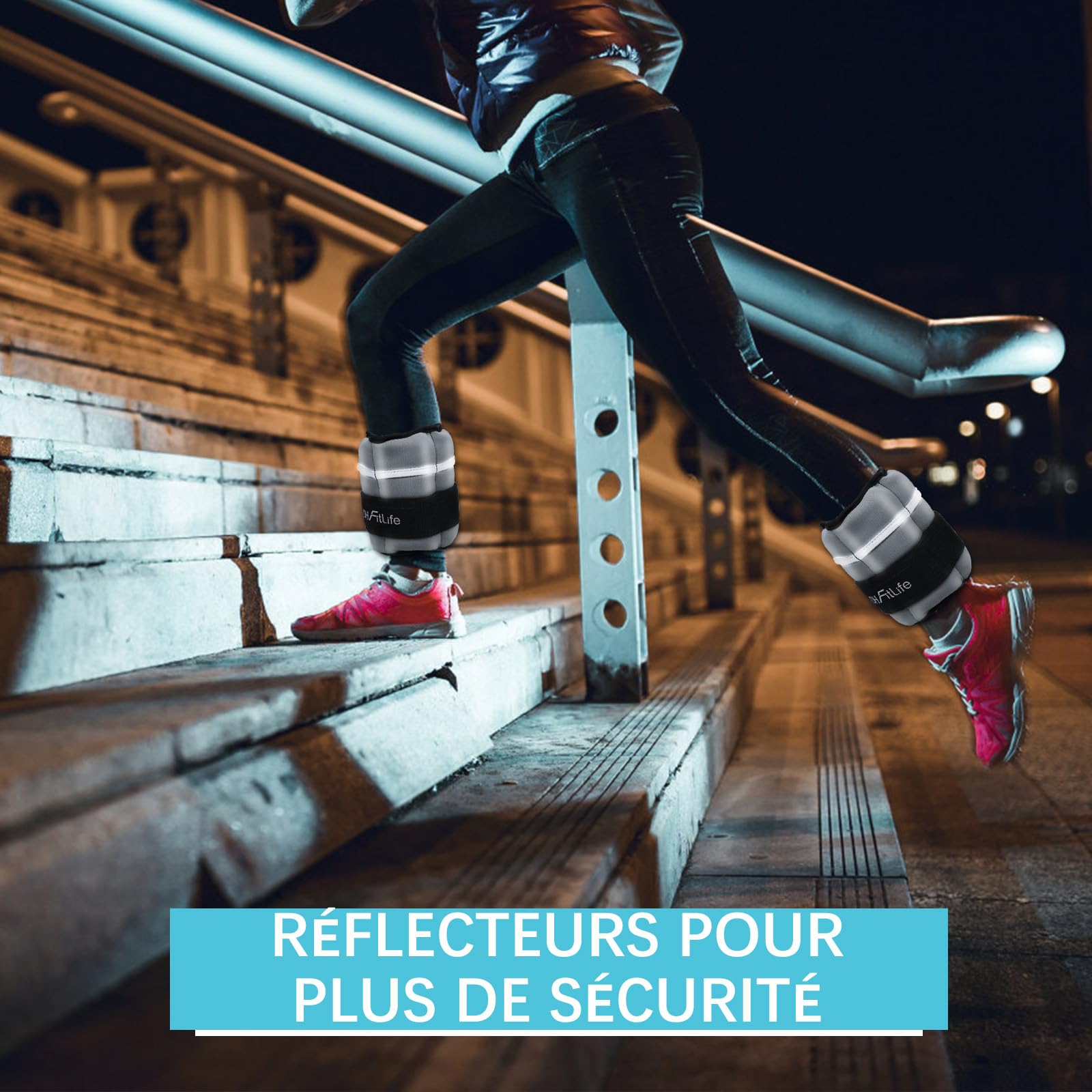 DH FitLife Lot de 2 poids pour chevilles avec poids réglables pour jambes | 2 variantes 2 x 2,5 kg et 2 x 4,5 kg | Poids cheville | Poids de cheville pour la musculation