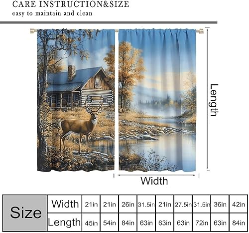 Miniatura 2 de Cortinas de oso de estilo rústico de estilo rural, diseño de oso a cuadros verdes retro, fondo de madera, con bolsillo para barra, cortinas de