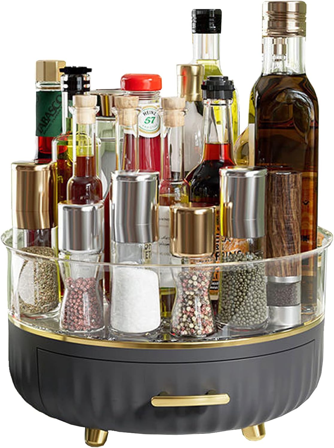 2 Tier Lazy Susan Turntable Rotating Makeup Organizer Perfume Stand Organizer 360 Degree Rotating Lazy Susan Organizer for Dresser, Cabinet, Bathroom, Living Room