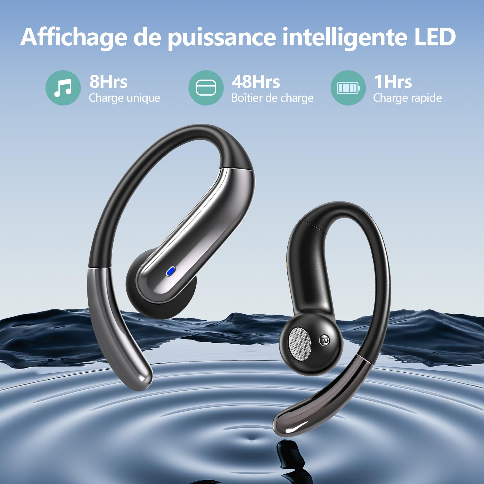 Casque Traducteur Intelligent 164 Langues 4 en 1 Ouvert 7 Modes Traduction Musique Sport Apprentissage Voyage