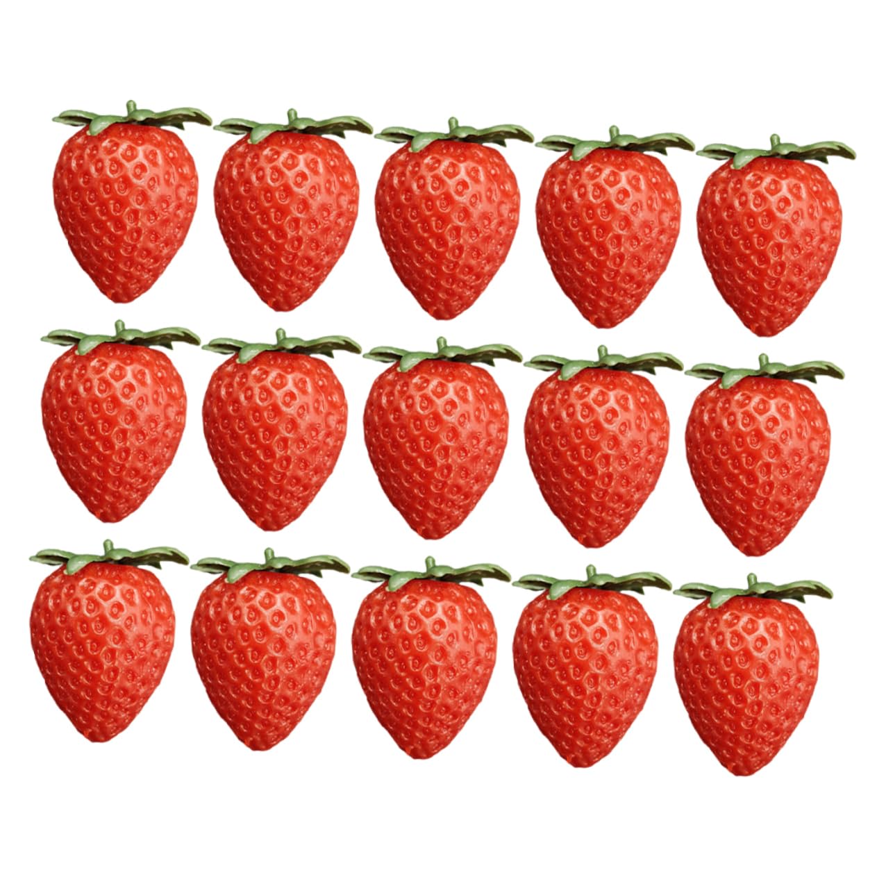 Cabilock 15pcs Strawberry Model Vivid Decorative Strawberry Home Strawberry Decoration Simulation Fruit Decor Decorative Photo Prop False Strawberry Ornament Home Strawberry Ornament