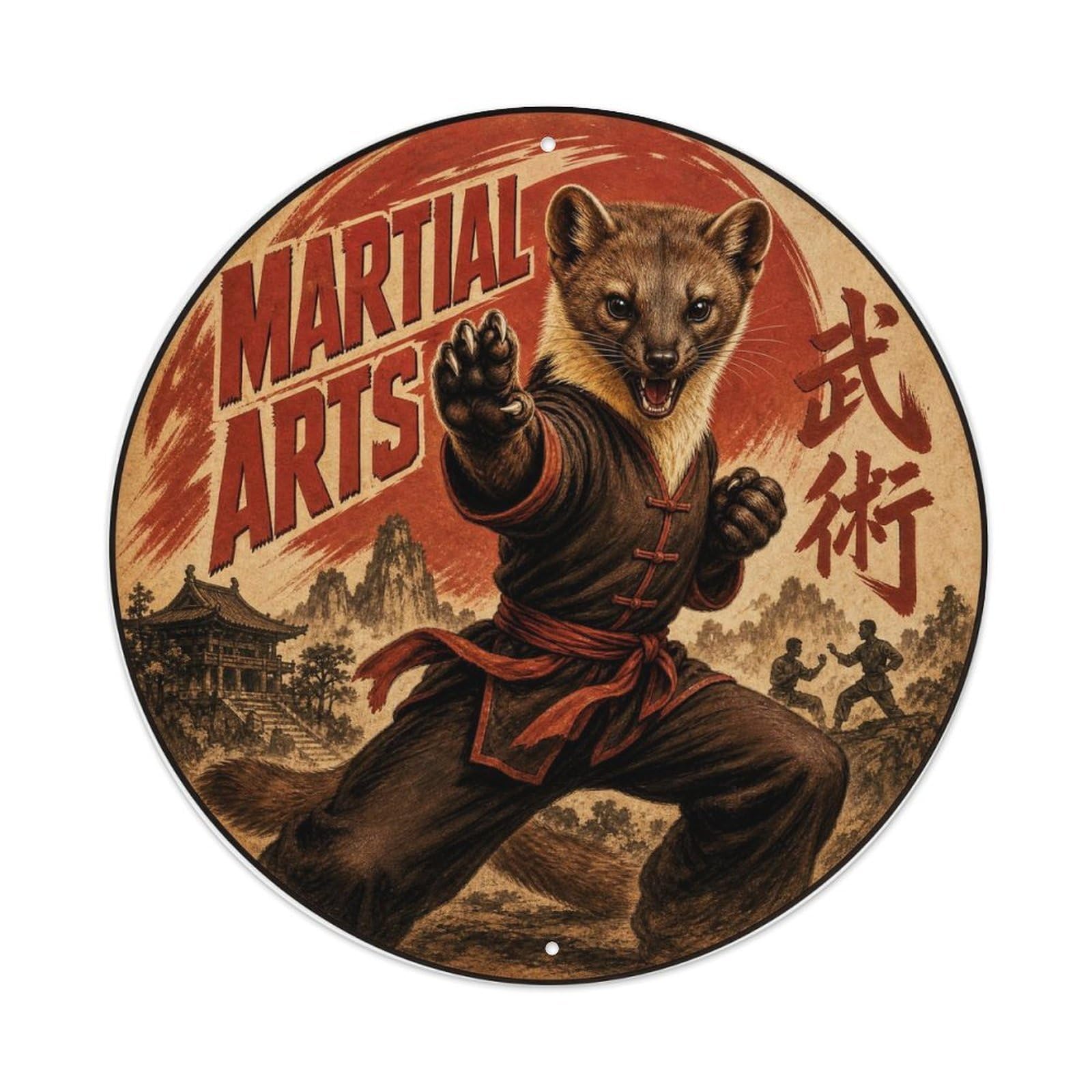 Classic Marten Woodland Wildlife Martial Arts Humor Metal Tin Sign