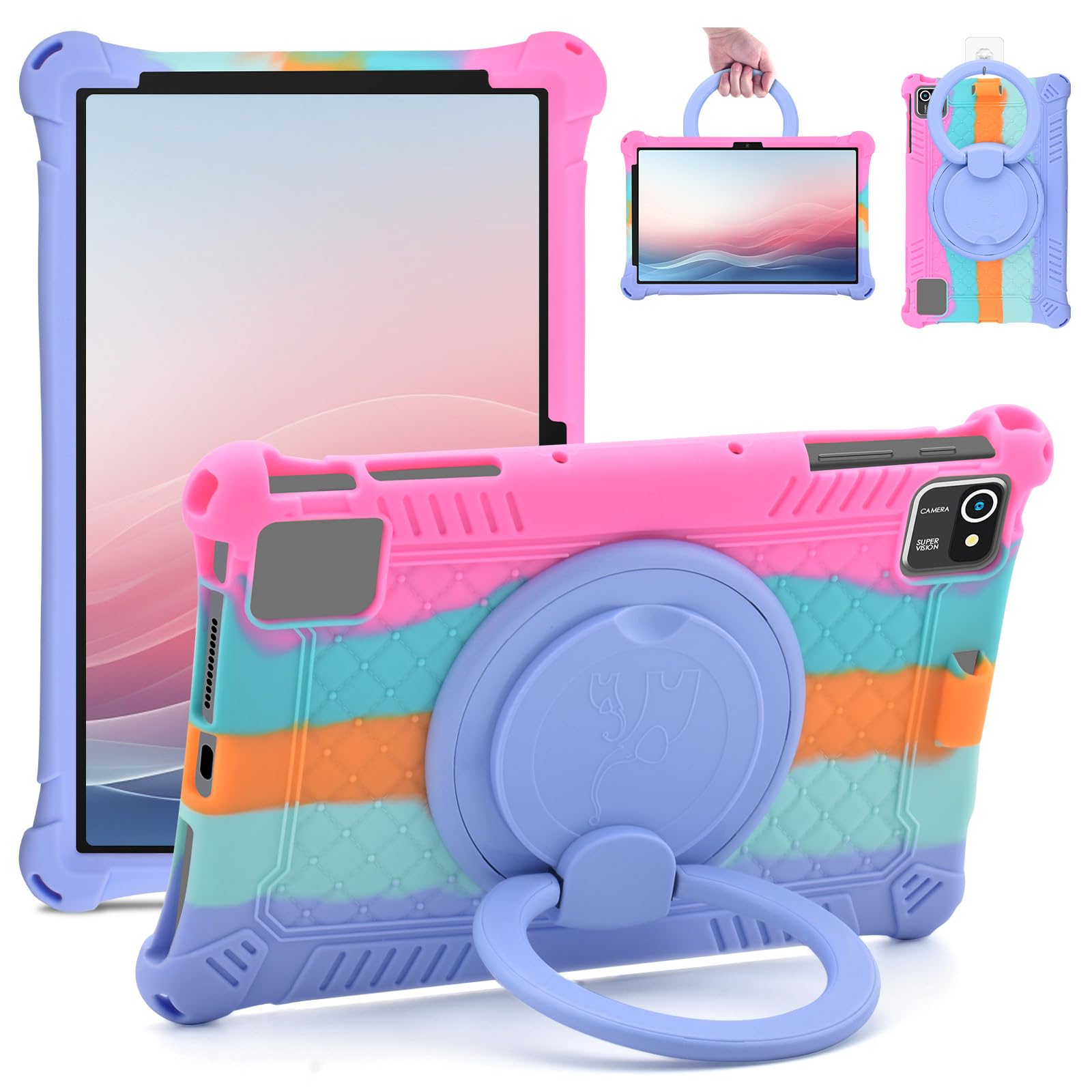 KATUMO Universal Silicone Rotating Case for 10.36-10.5 inch Tablet, Case For TABWEE T80 Tablet 10.5" / jumper 10.5" / Semeakoko 10.4" / EagleSoar 10.4 inch, Soft Rubber Portable Cover