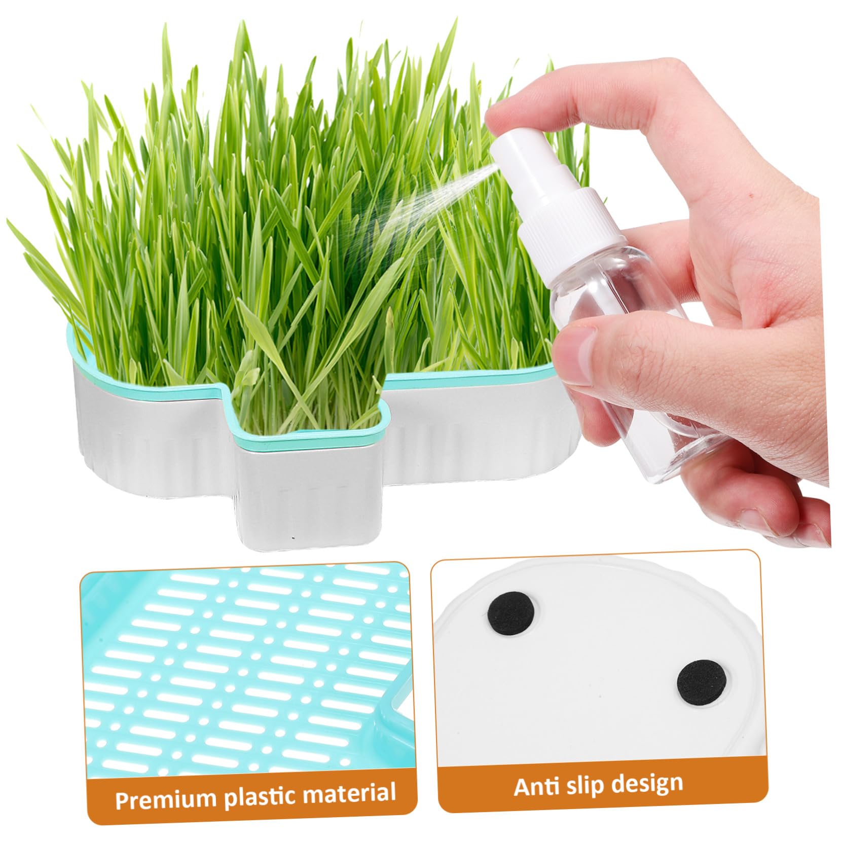Didiseaon Lot De 3 Bacs À Herbe À Chat Hydroponiques Bacs À Plantes pour Chat
