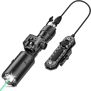 EZshoot Rifle Light 1000 Lumens Picatinny Flashlight for Rail Mount, Green Beam Laser Light Combo, Long Gun Light with Remote Switch Constant Strobe