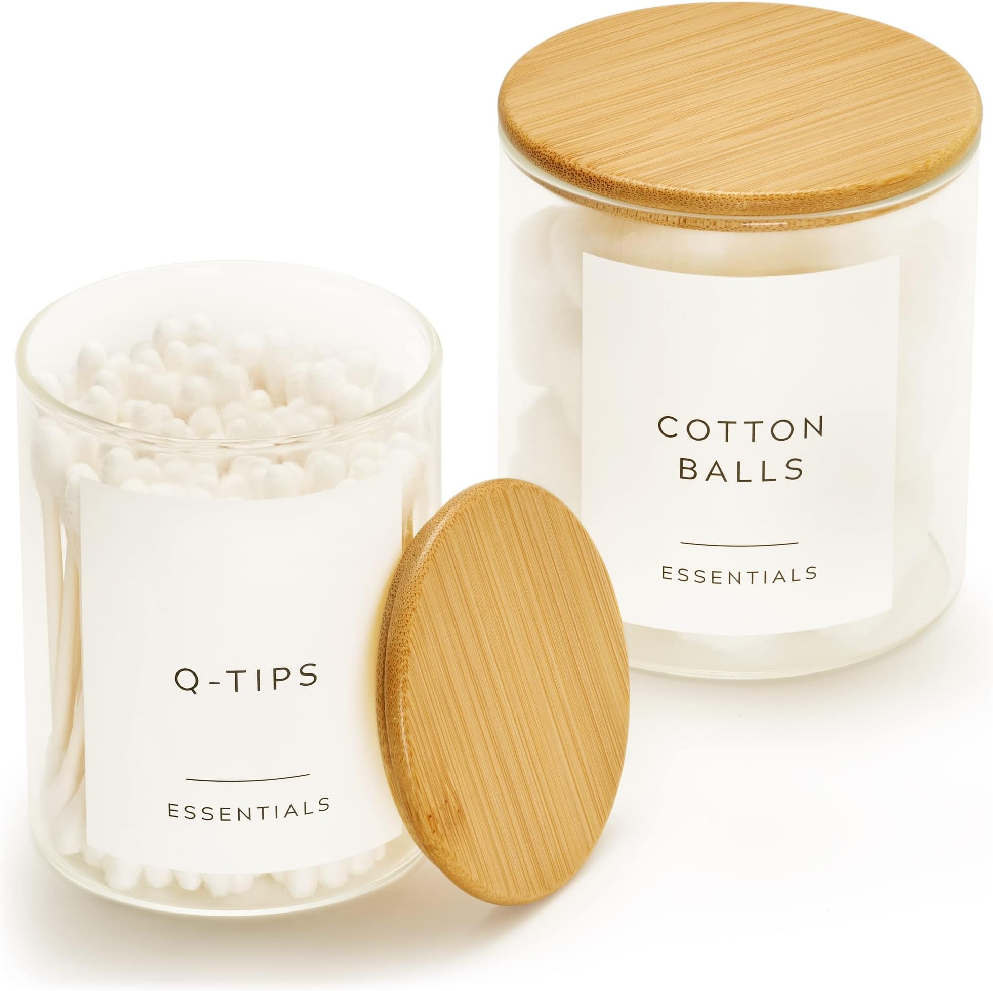 Amazon.com: Beautiful Bathroom Organizer Jars For Qtips, Cotton Balls ...